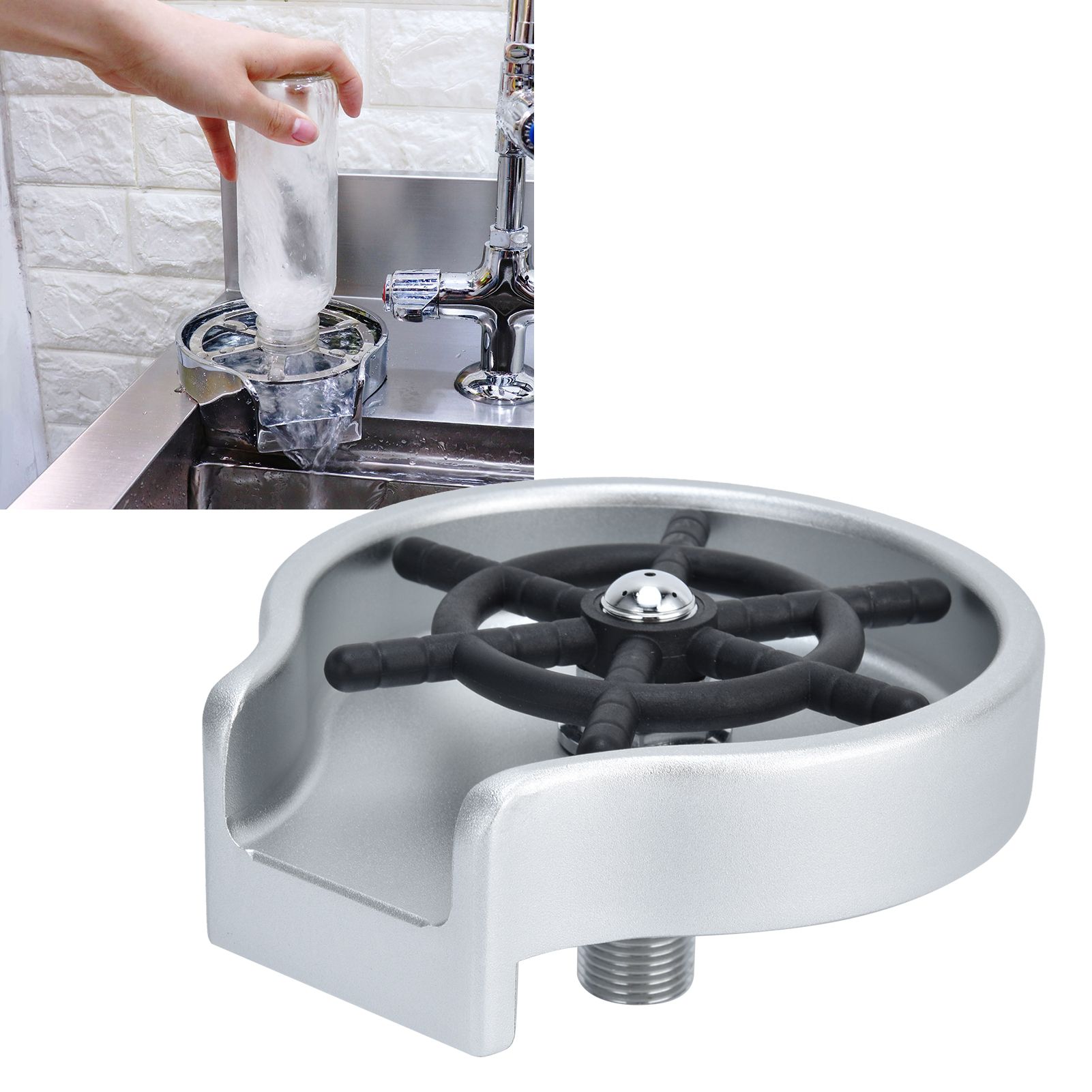 Kitchen Sink Glass Rinser High Pressure Automatic Cup Washer Cleaner with Hose view 11