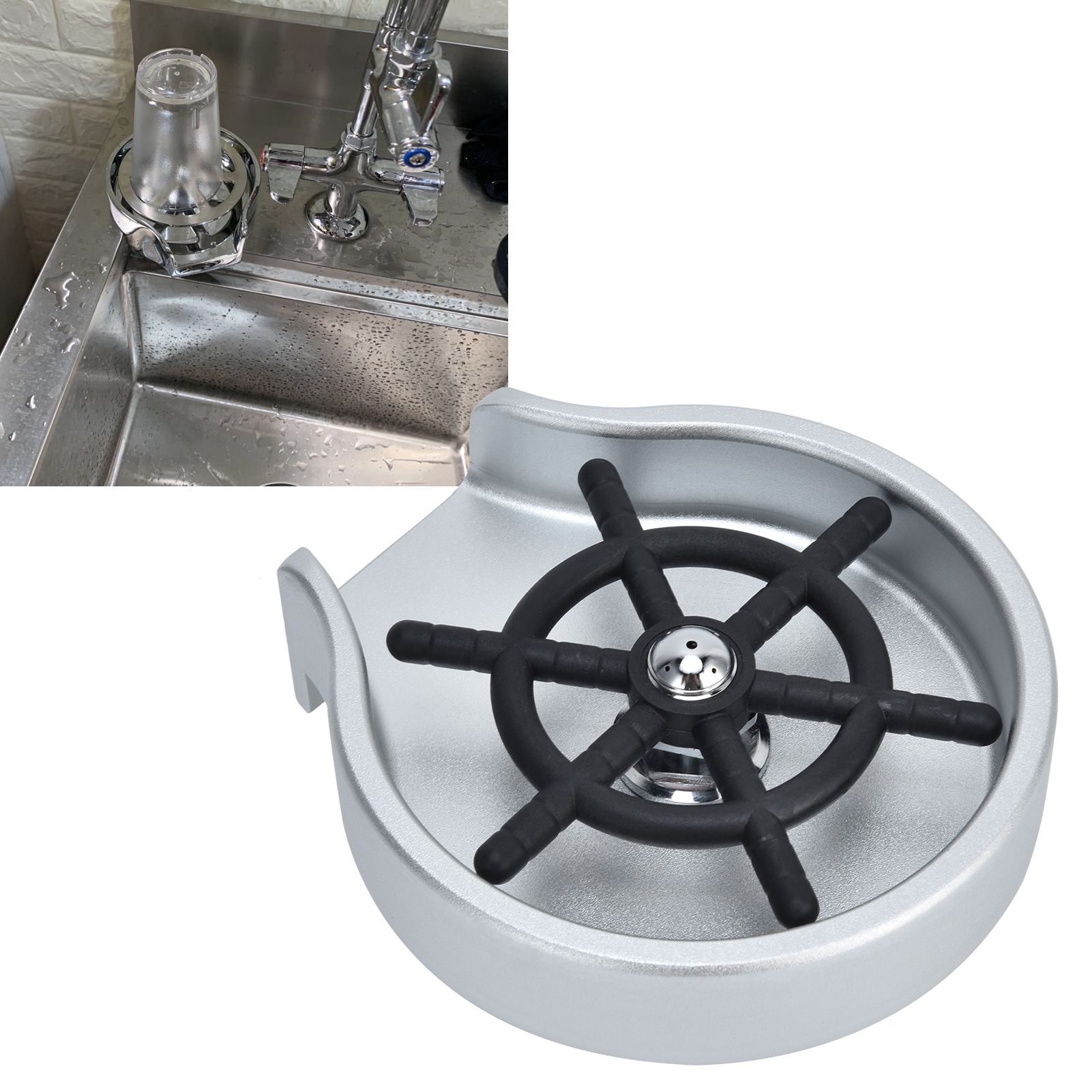 Kitchen Sink Glass Rinser High Pressure Automatic Cup Washer Cleaner with Hose view 12