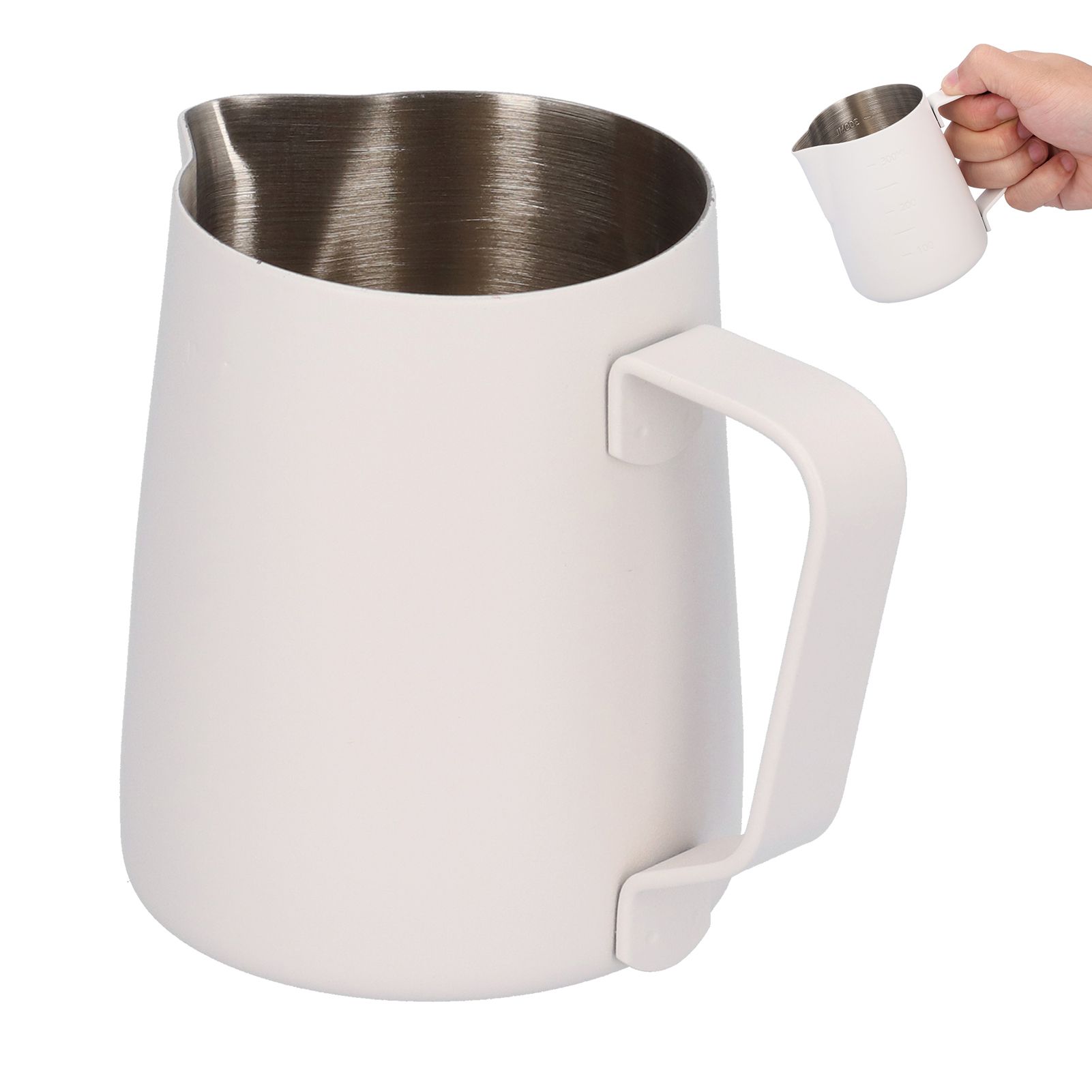 Stainless Steel Frothing Pitcher Milk Frothing Cup with Measurement Scales for