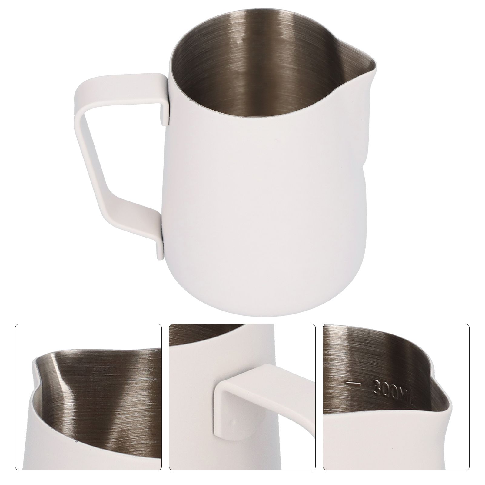 Stainless Steel Frothing Pitcher Milk Frothing Cup with Measurement Scales for view 3
