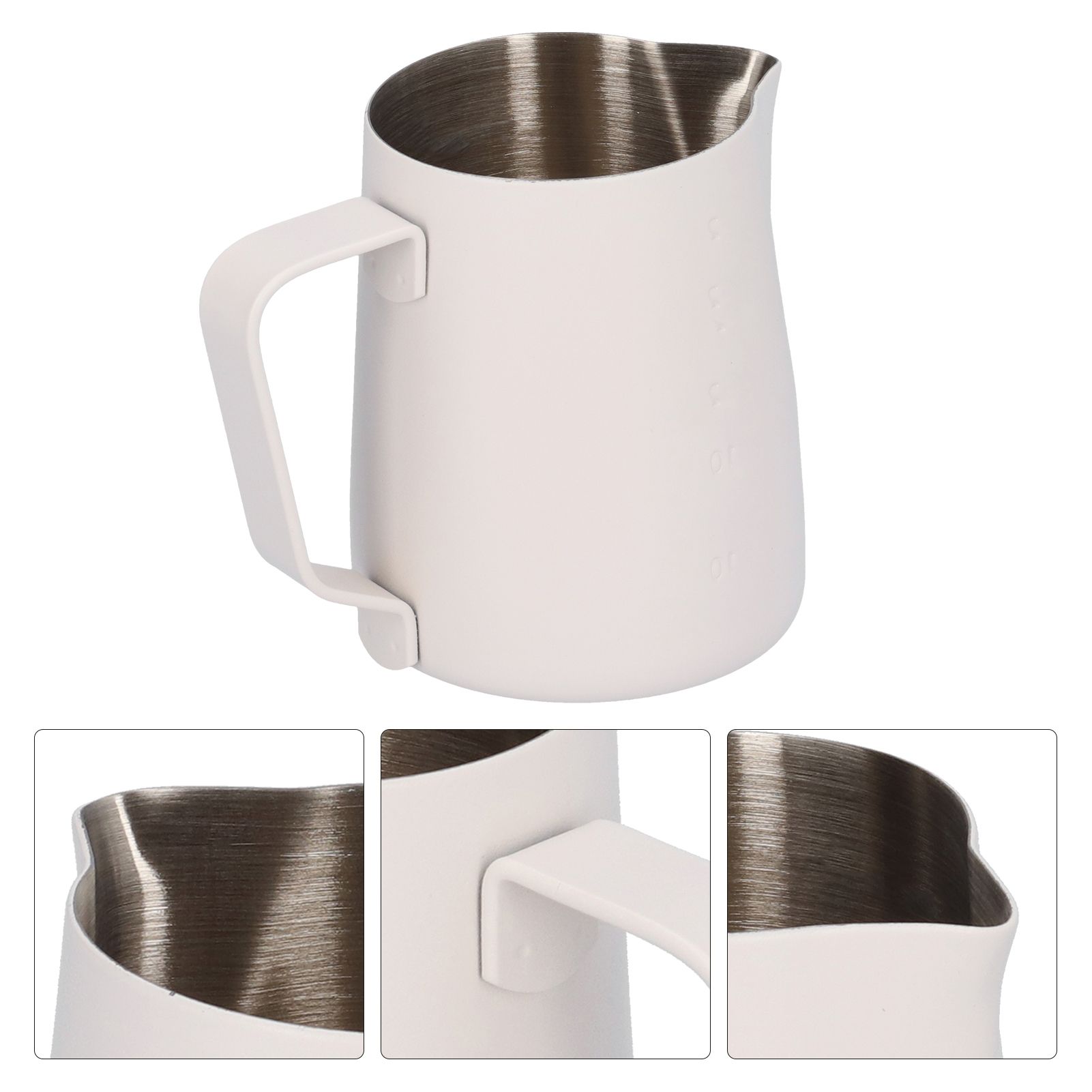 Stainless Steel Frothing Pitcher Milk Frothing Cup with Measurement Scales for view 5