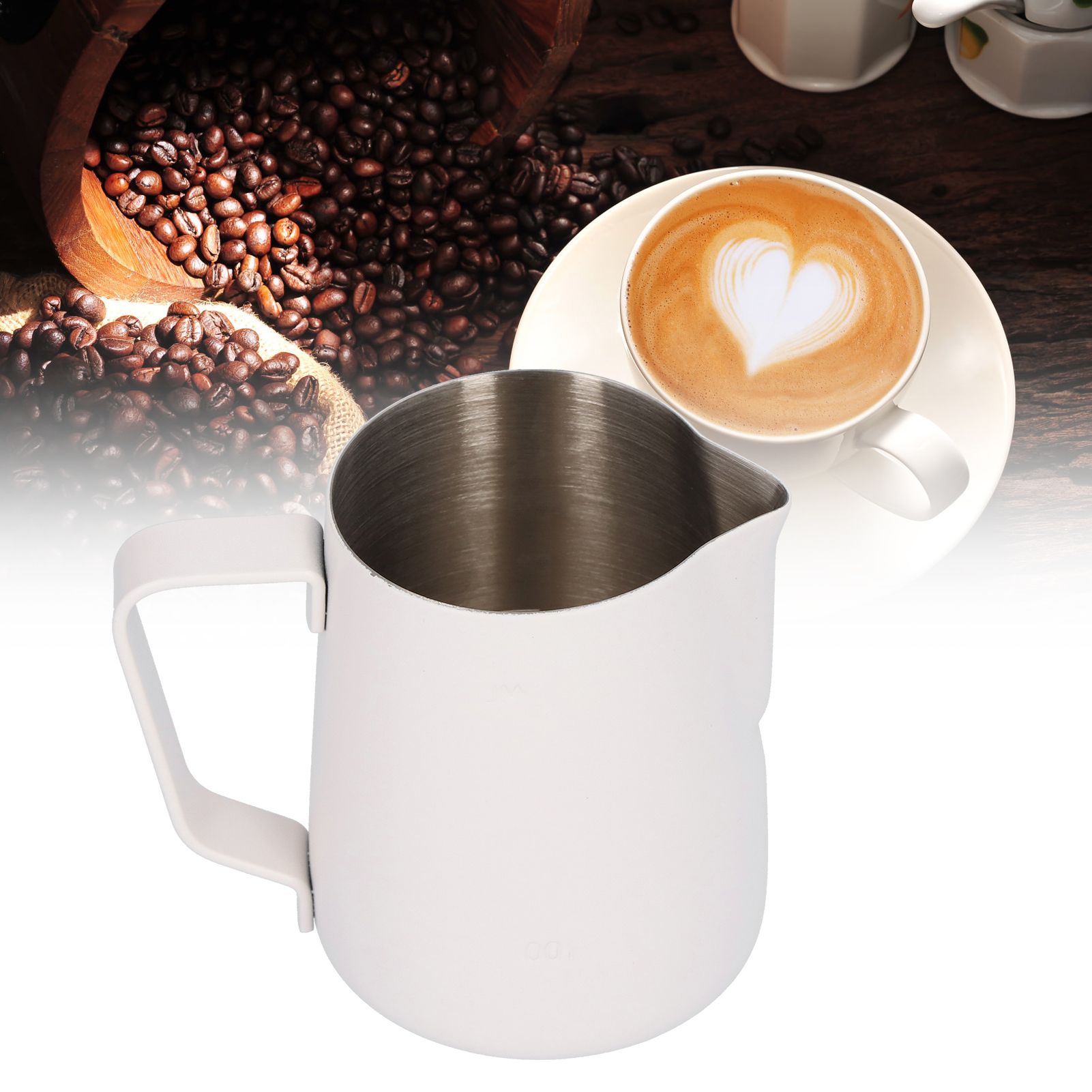 Stainless Steel Frothing Pitcher Milk Frothing Cup with Measurement Scales for view 12