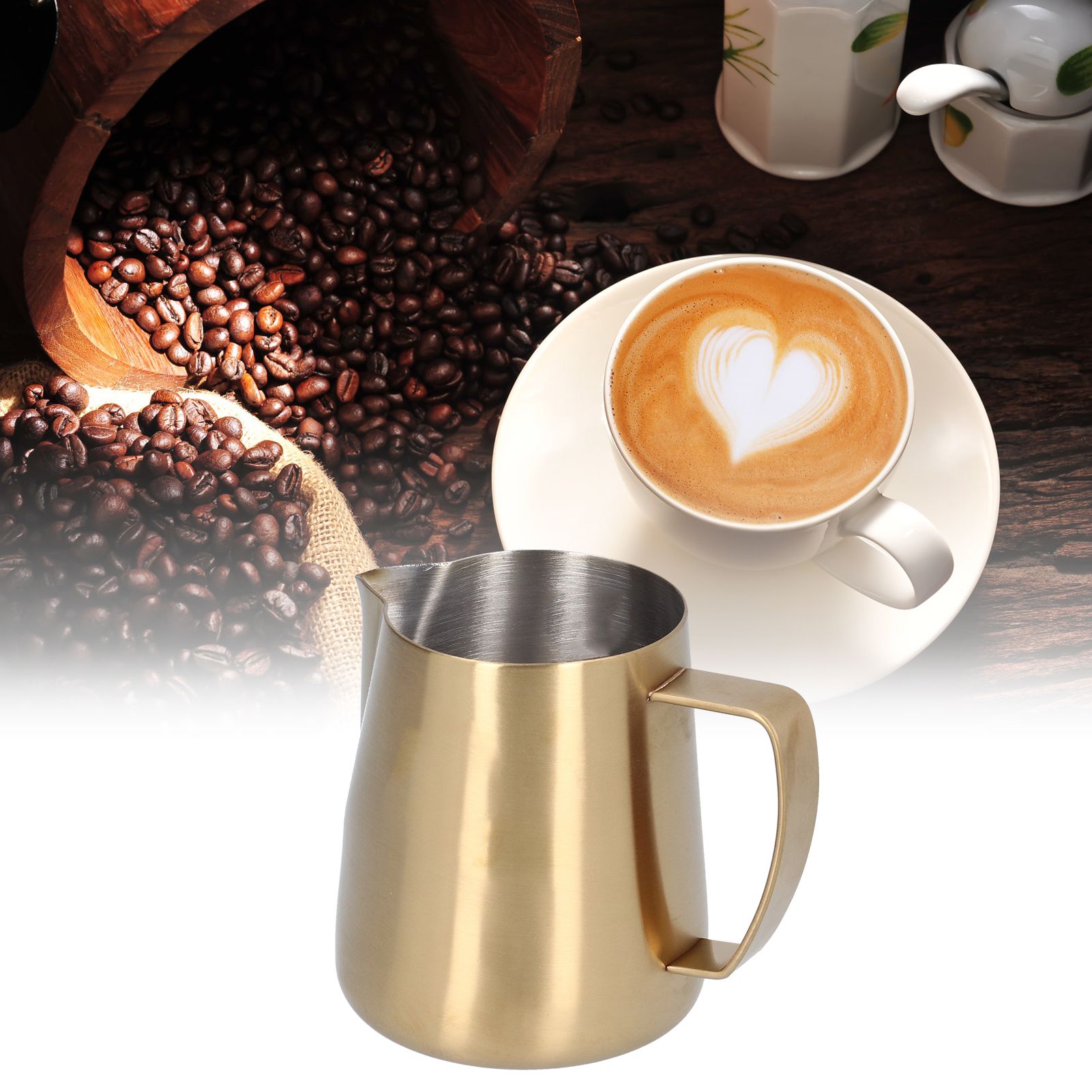Stainless Steel Frothing Pitcher Mocha Milk Frothing Cup with Swan Pattern for view 11
