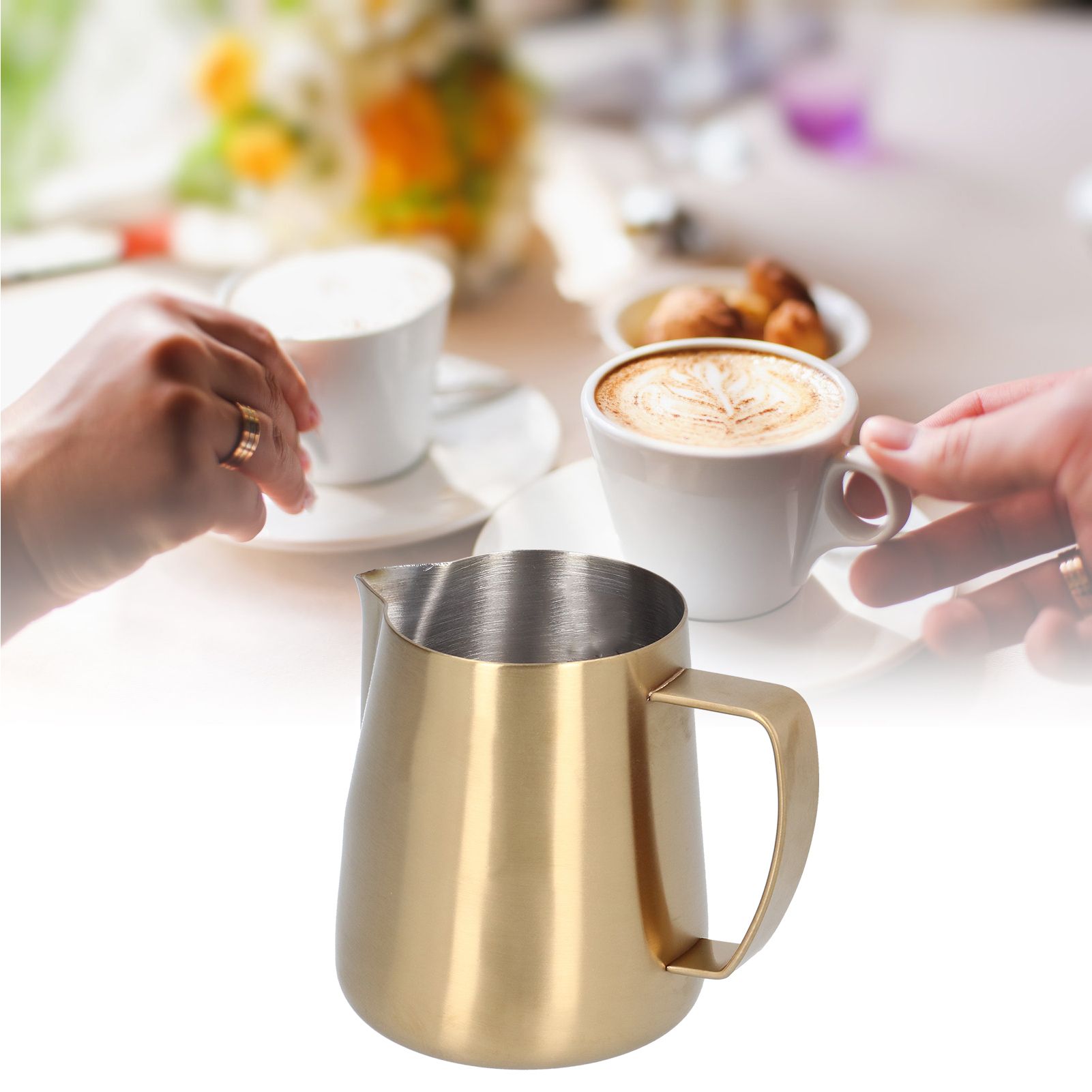 Stainless Steel Frothing Pitcher Mocha Milk Frothing Cup with Swan Pattern for view 12