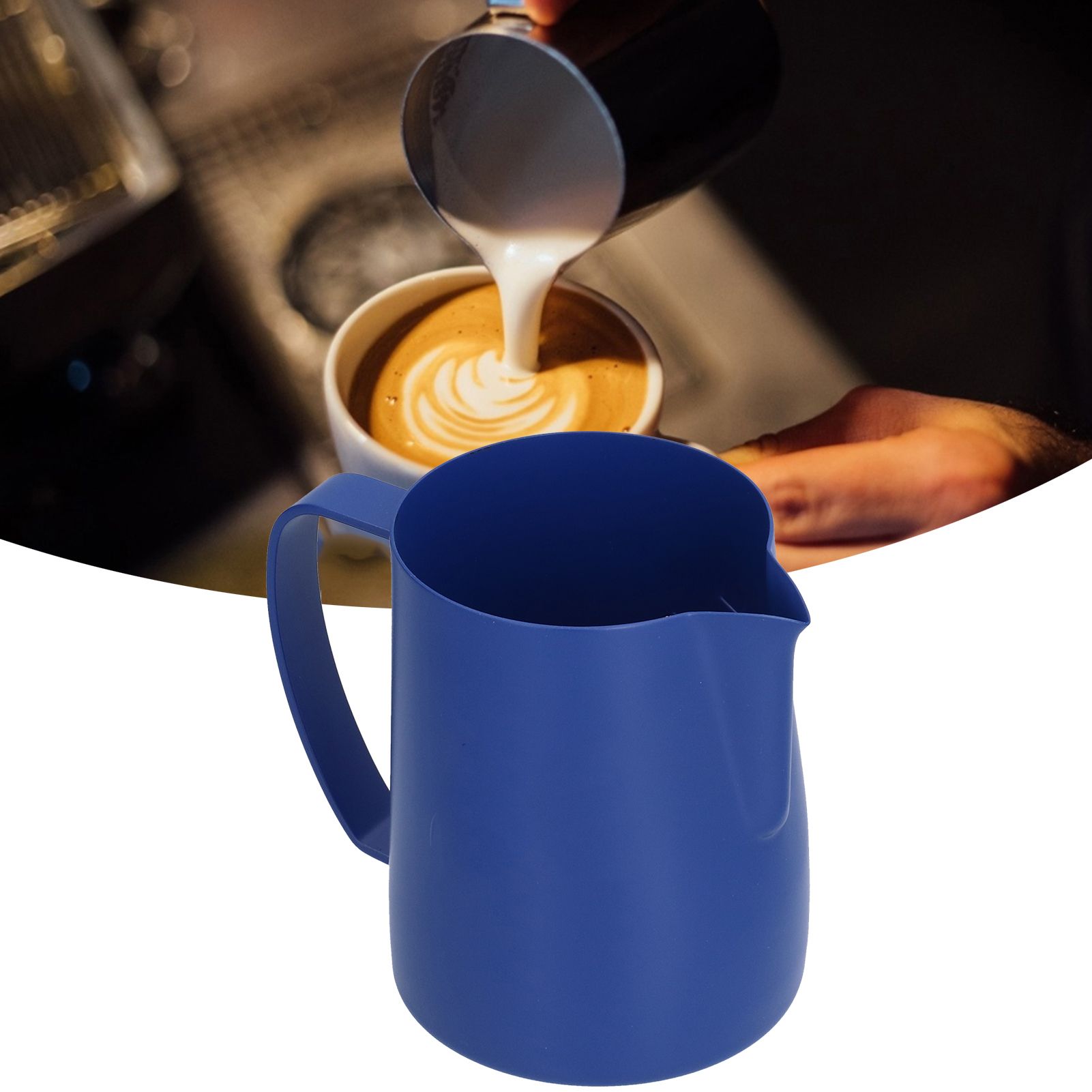 Stainless Steel Coffee Pitcher Milk Latte Frothing Cup with NonDrip Water view 12