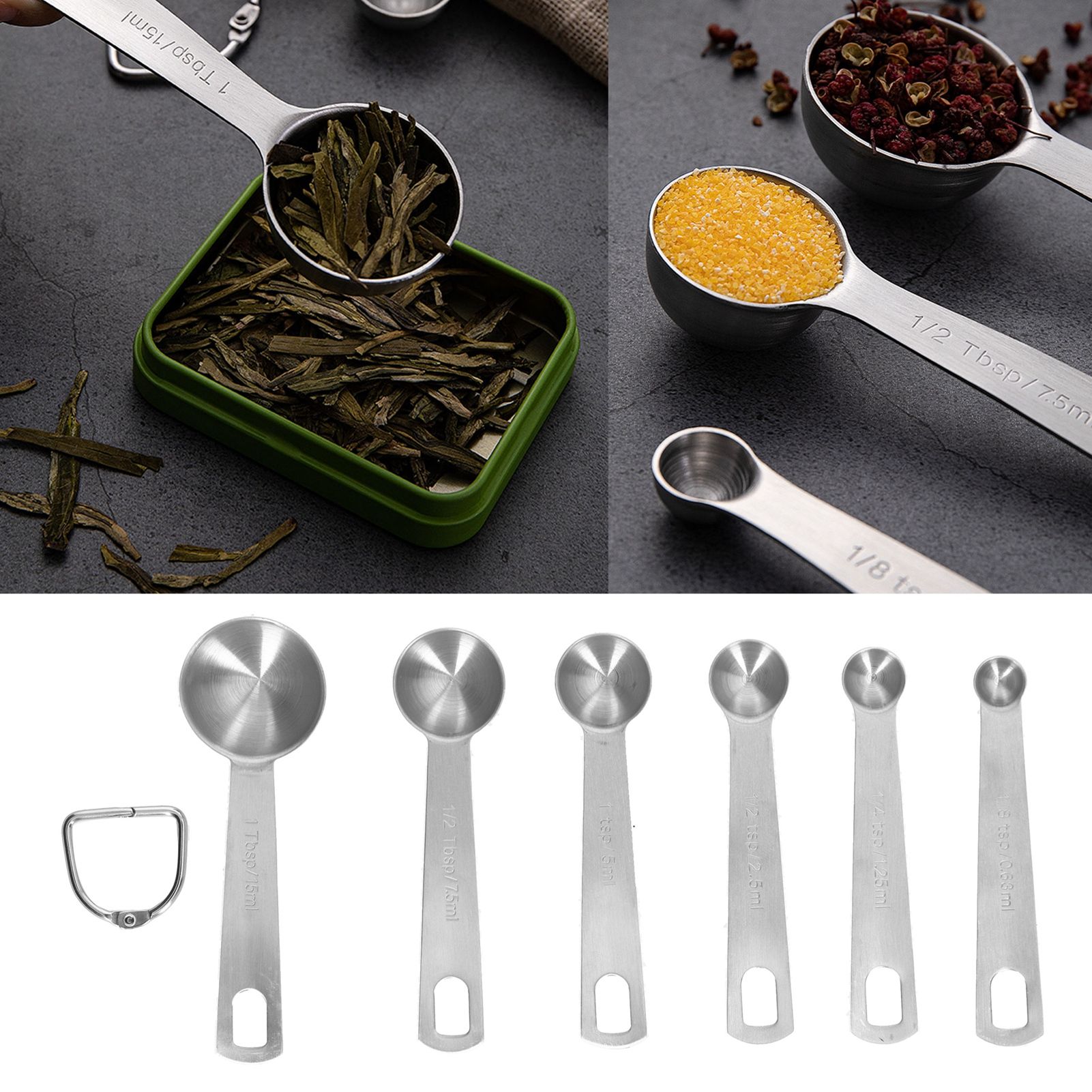 Stainless Steel Measuring Spoon with Scale Seasoning Spoon Set Baking Tool for view 11