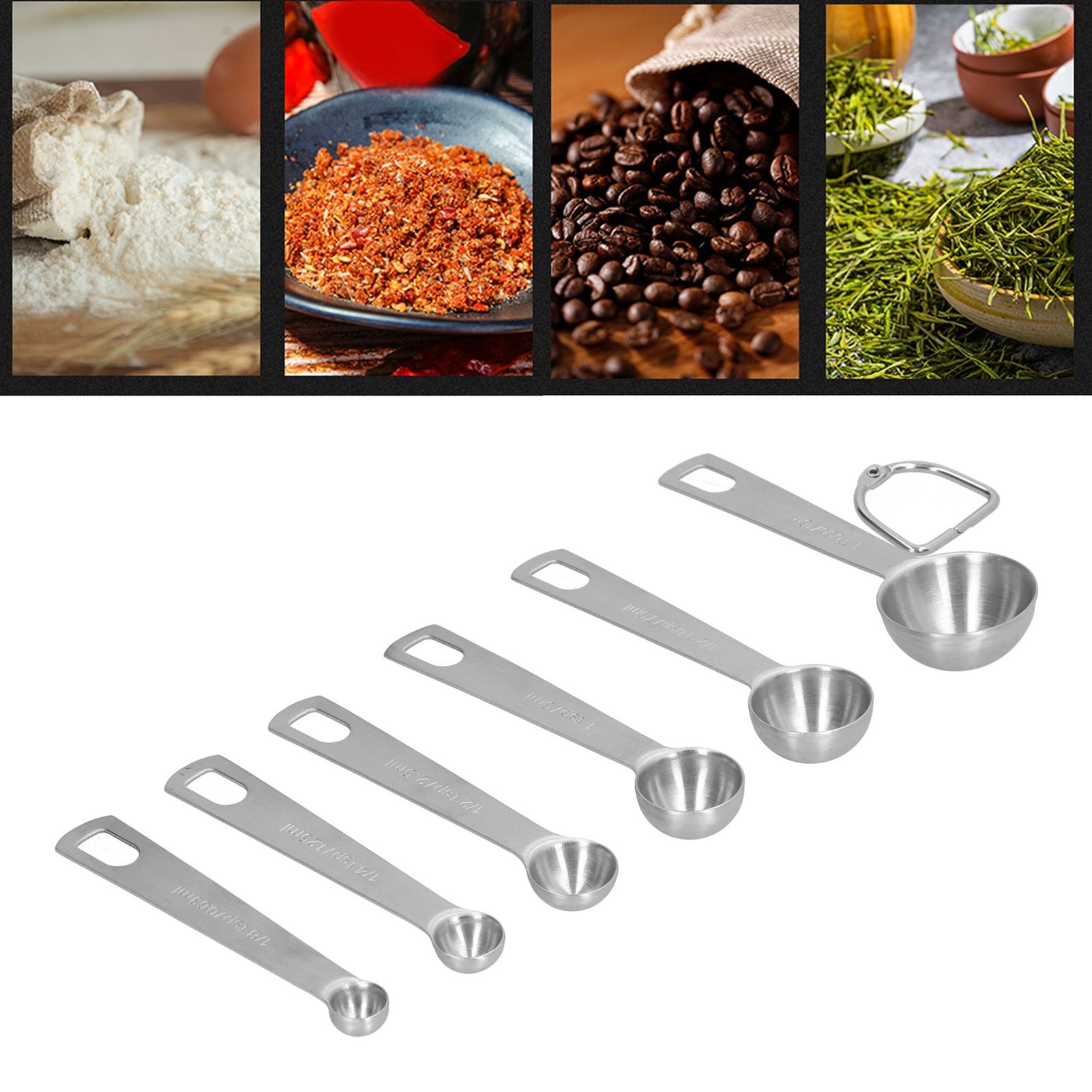 Stainless Steel Measuring Spoon with Scale Seasoning Spoon Set Baking Tool for view 12