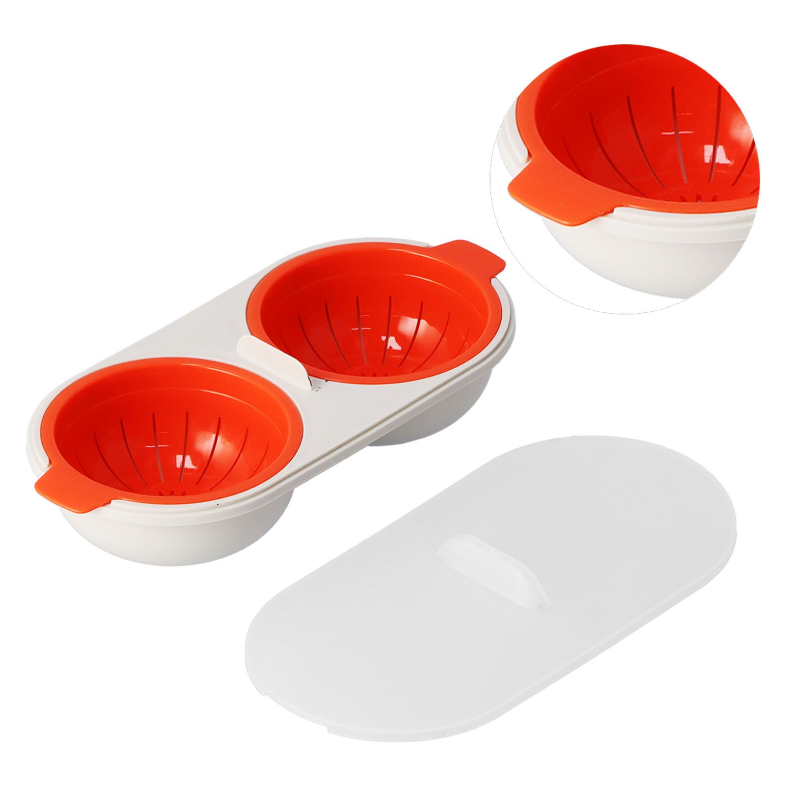 Microwave Egg Cooker Food Grade PP Removable Drain Basket Egg Cooker for view 3