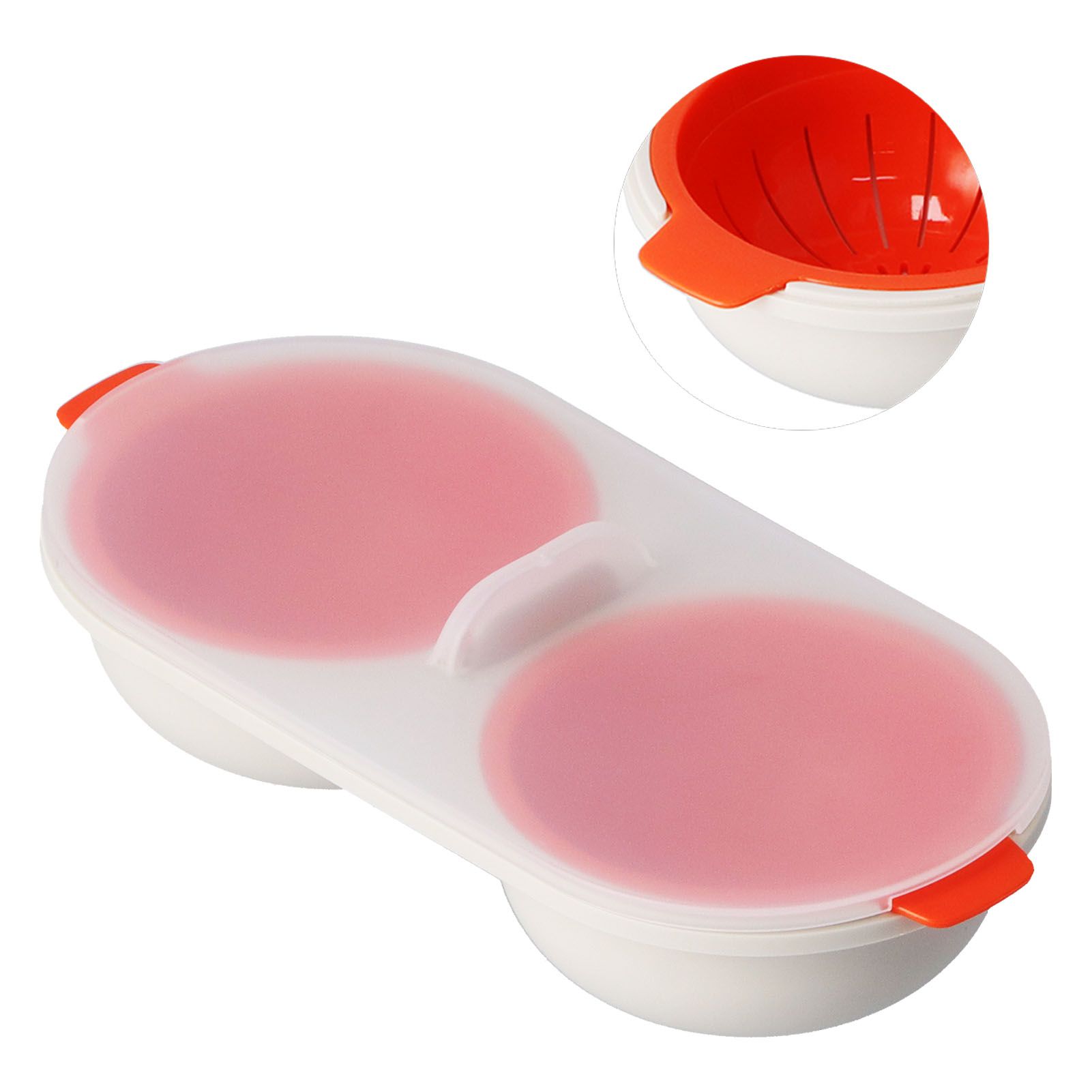 Microwave Egg Cooker Food Grade PP Removable Drain Basket Egg Cooker for view 5
