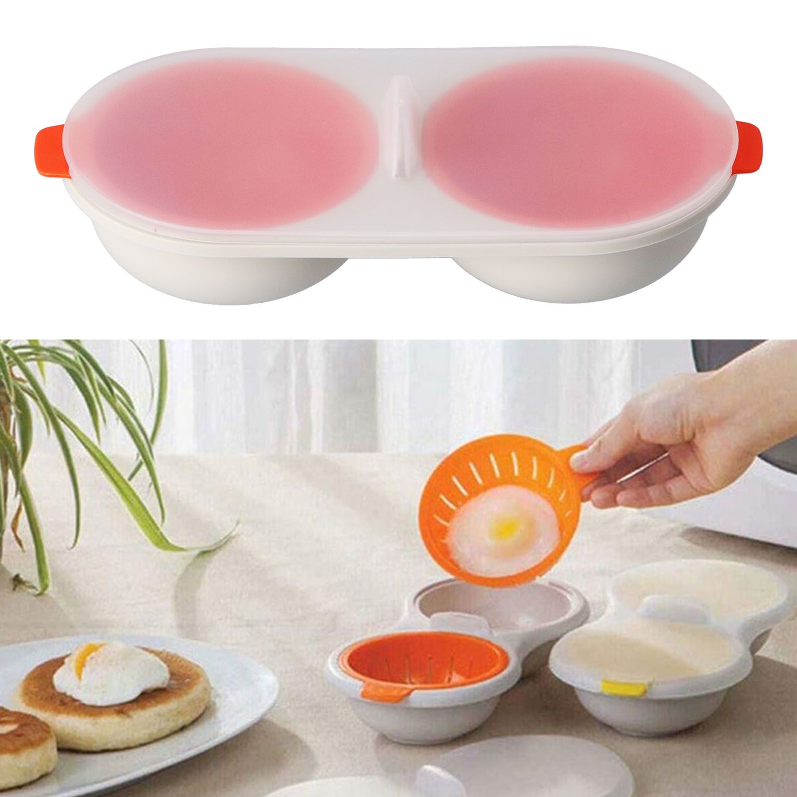 Microwave Egg Cooker Food Grade PP Removable Drain Basket Egg Cooker for view 12