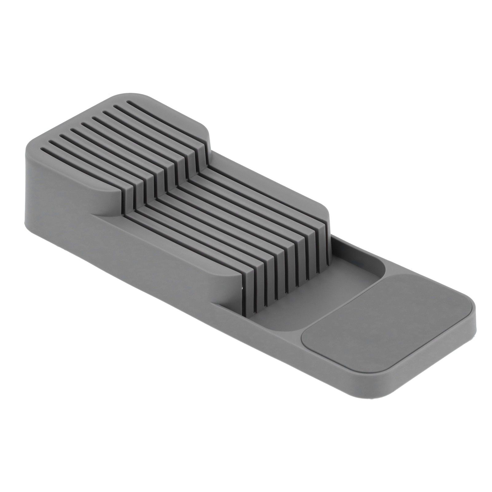 Kitchen Knife Drawer Tray Grey Knives Storage Rack Organizer for Home Kitchen view 3