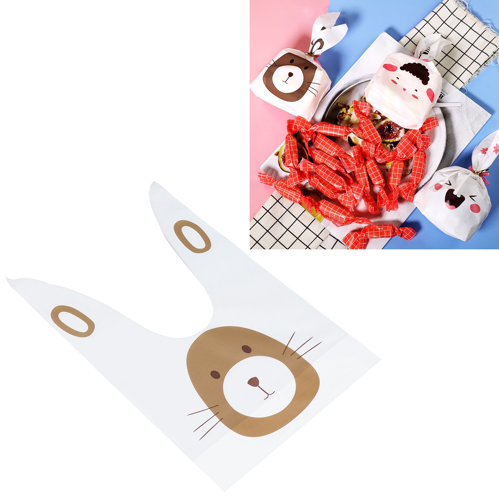 Treat Bags 50Pcs EVA Long Ear Snack Bag 9.1x5.3 Inches Gift Bags for DIY view 11