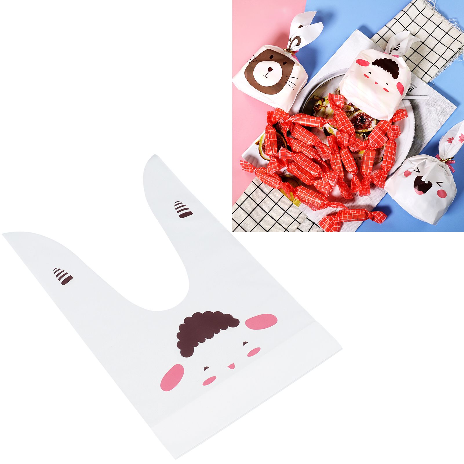 10Pcs Baking Bag DIY Long Ear Sweet Candies Cranberry Cookies Packing Bag for view 11