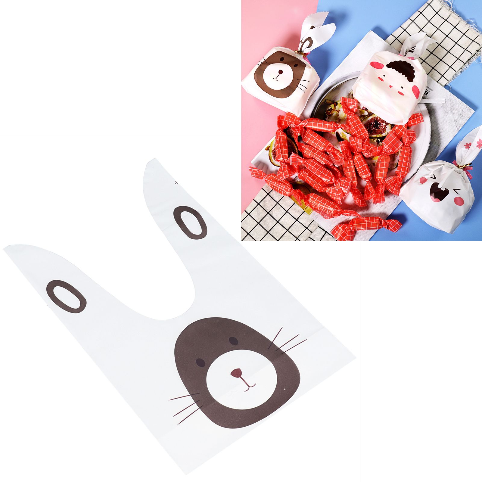10Pcs Baking Bag DIY Long Ear Sweet Candies Cranberry Cookies Packing Bag for view 11