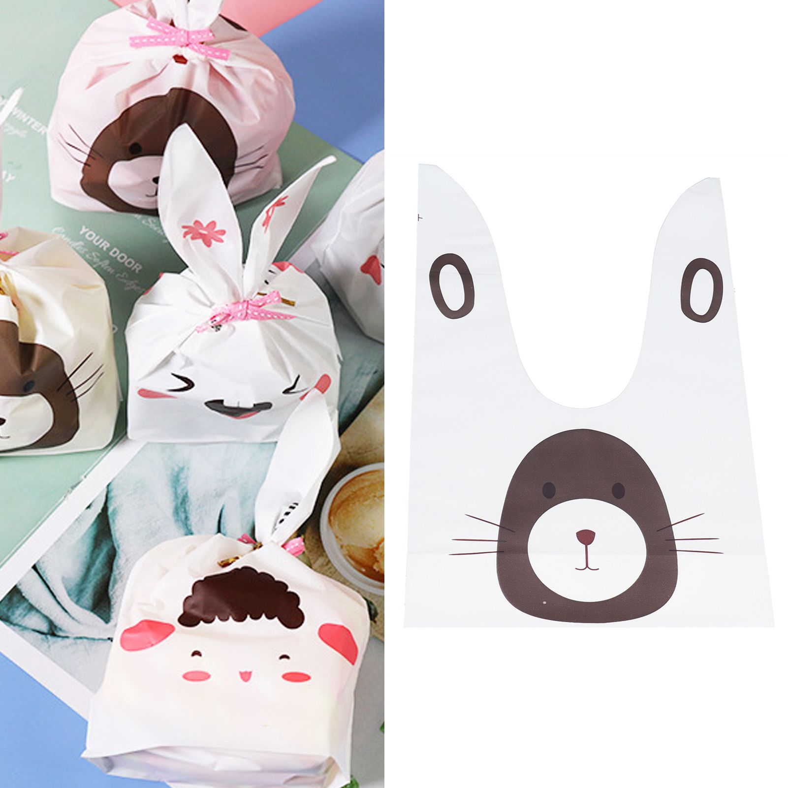 10Pcs Baking Bag DIY Long Ear Sweet Candies Cranberry Cookies Packing Bag for view 12