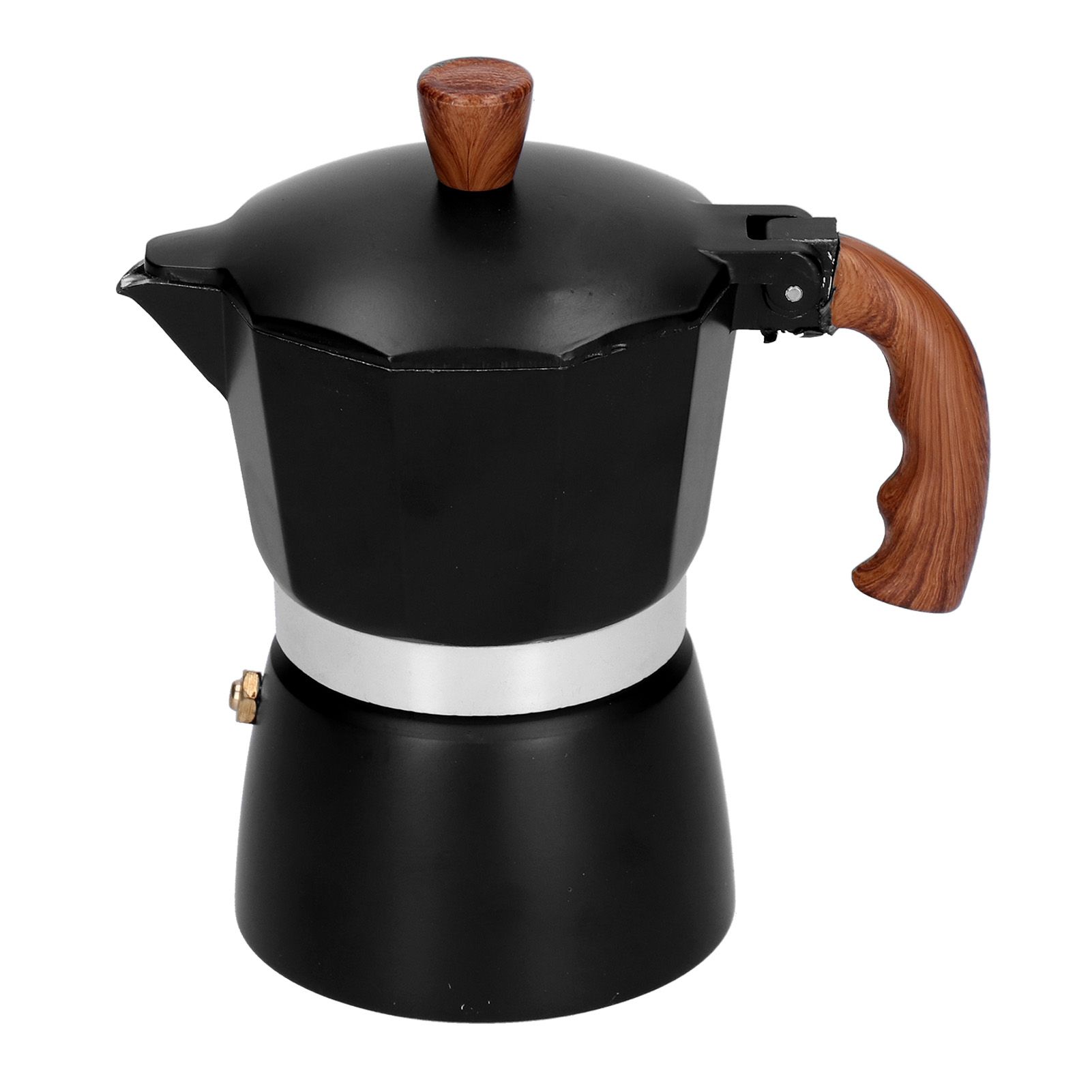 Aluminum Alloy Moka Pot Portable Coffee Pot with Heat Insulation Handle for