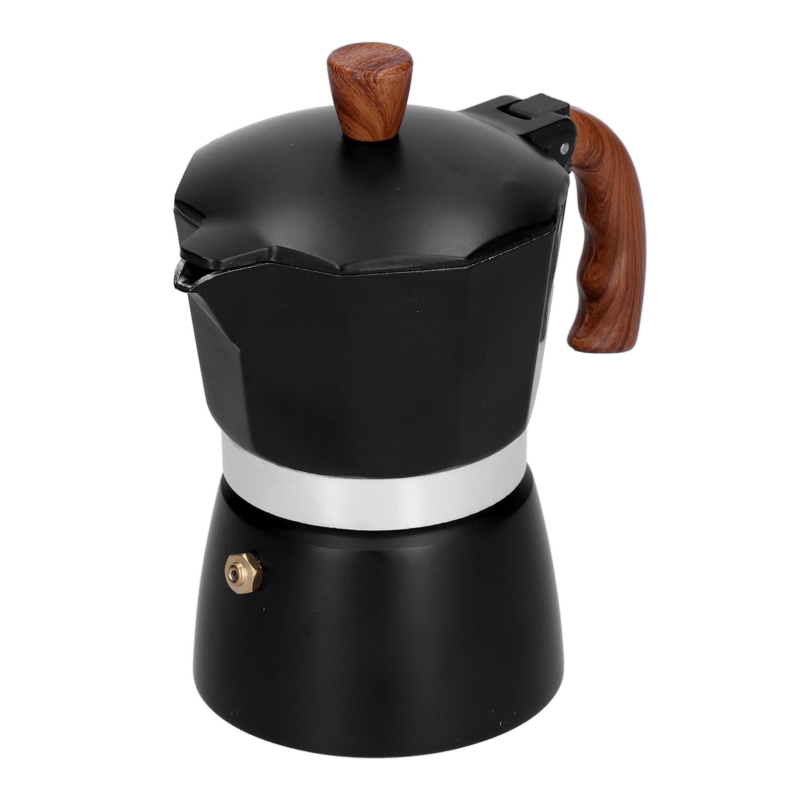 Aluminum Alloy Moka Pot Portable Coffee Pot with Heat Insulation Handle for view 2