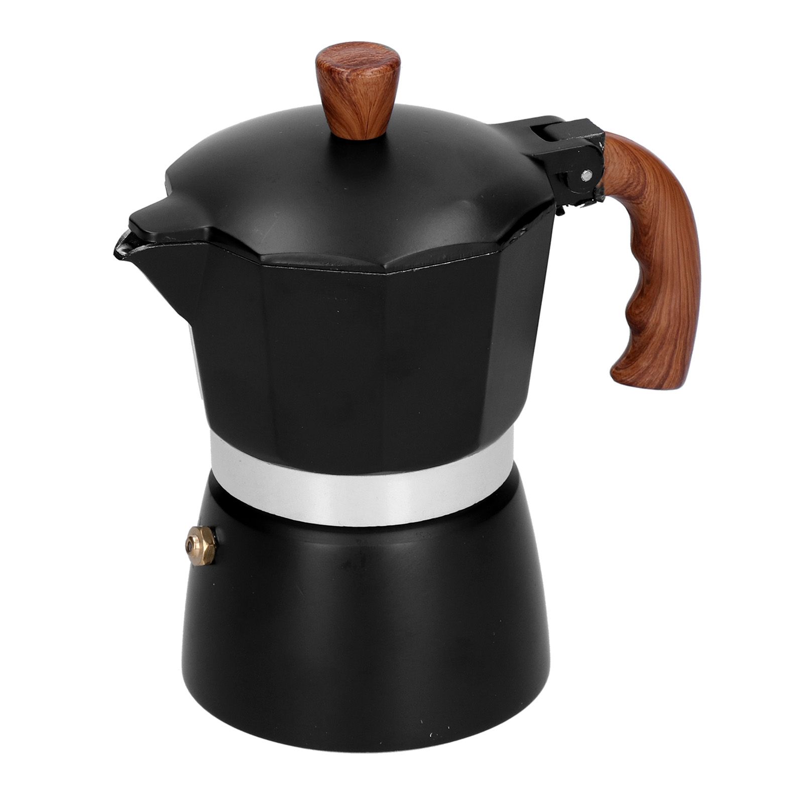 Aluminum Alloy Moka Pot Portable Coffee Pot with Heat Insulation Handle for view 3