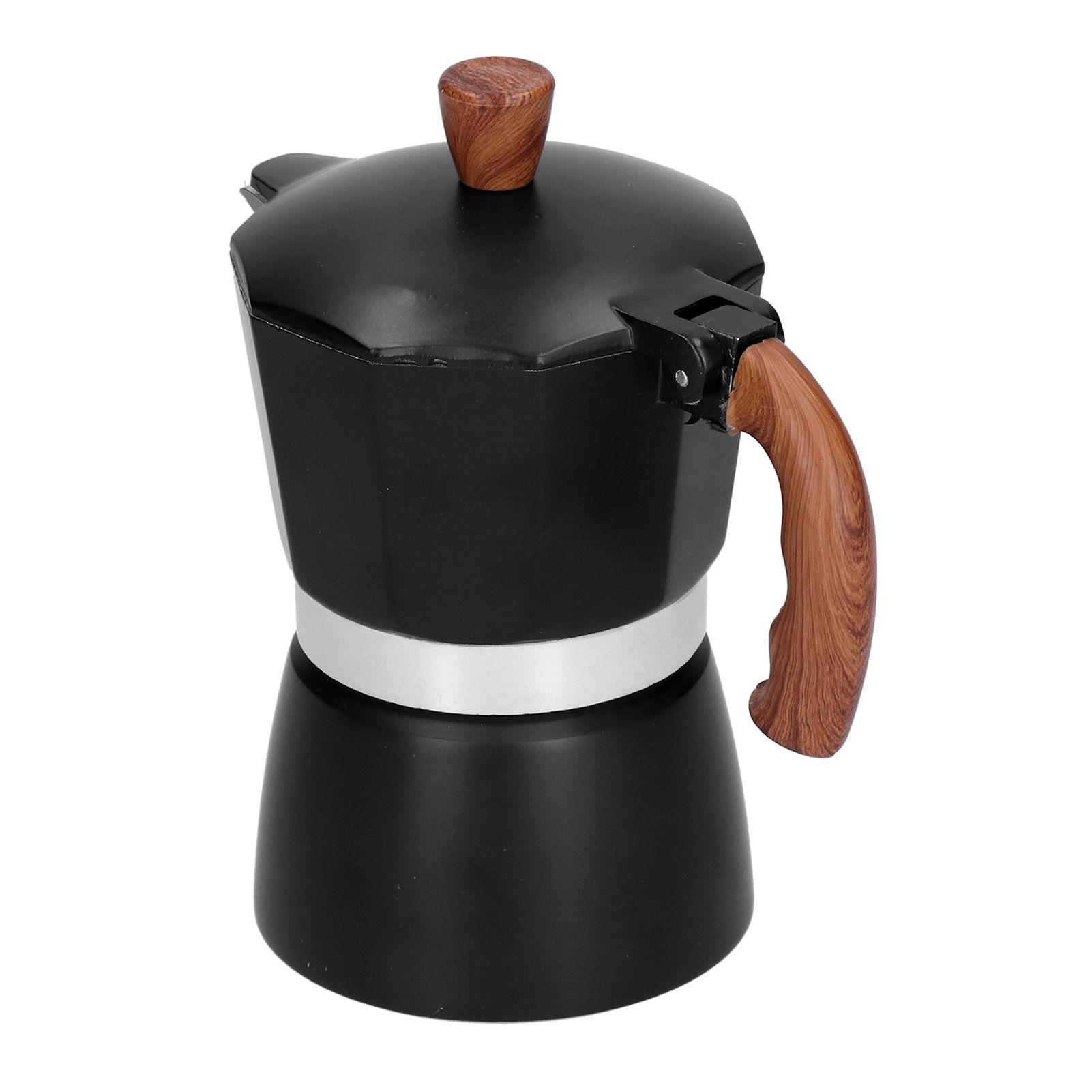 Aluminum Alloy Moka Pot Portable Coffee Pot with Heat Insulation Handle for view 9