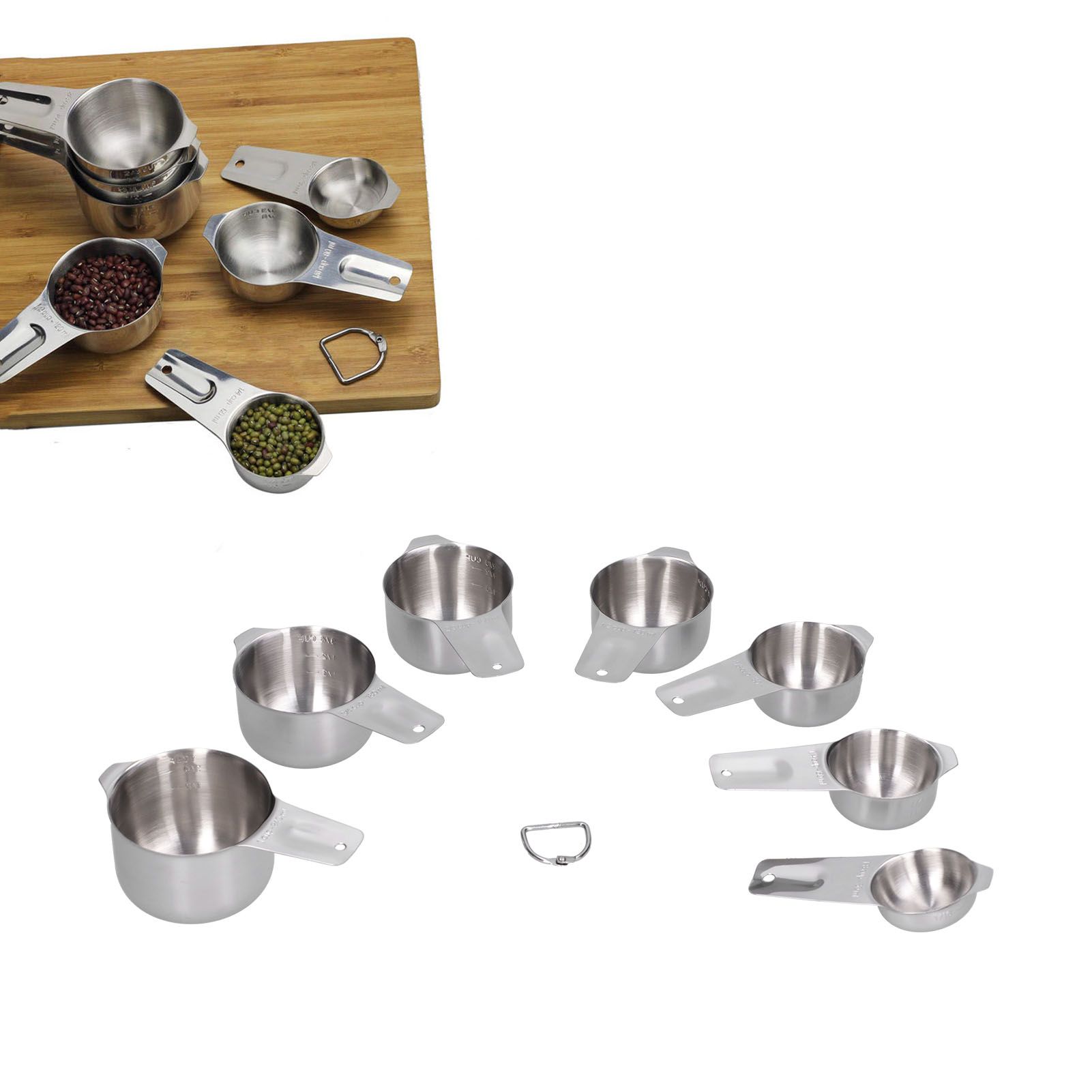 7Pcs/Set Stainless Steel Measuring Cup with Scale Measuring Spoon Baking Tool view 12