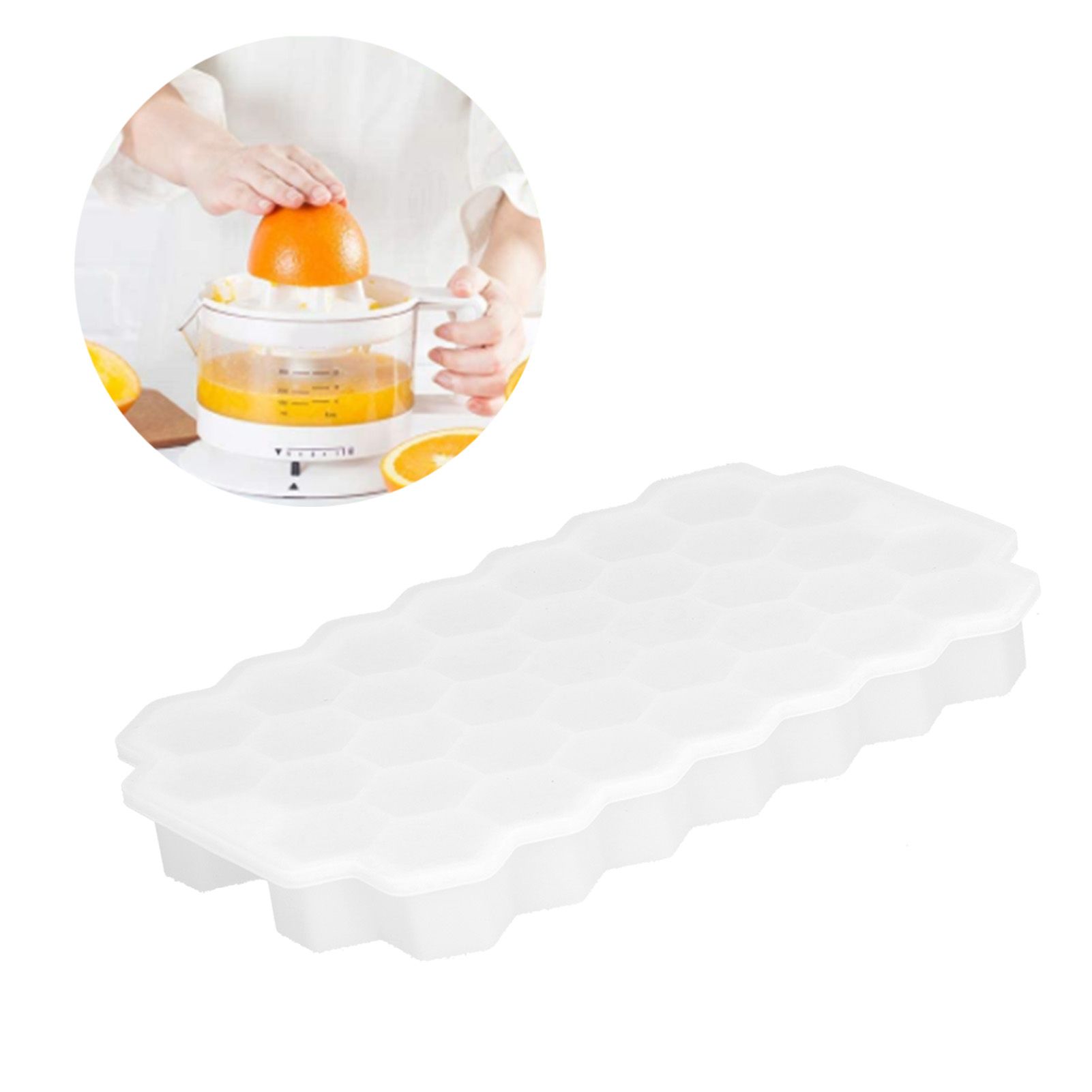37‑Grid Cellular Shaped Ice Tray with Silicone Lid Food Grade Ice Cube Mold view 11