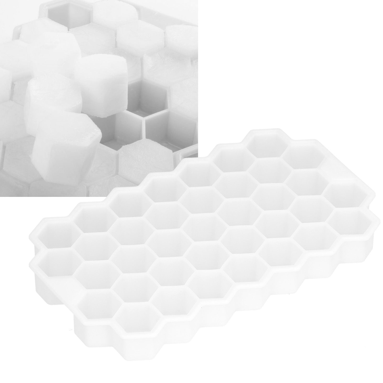 37‑Grid Cellular Shaped Ice Tray with Silicone Lid Food Grade Ice Cube Mold view 12