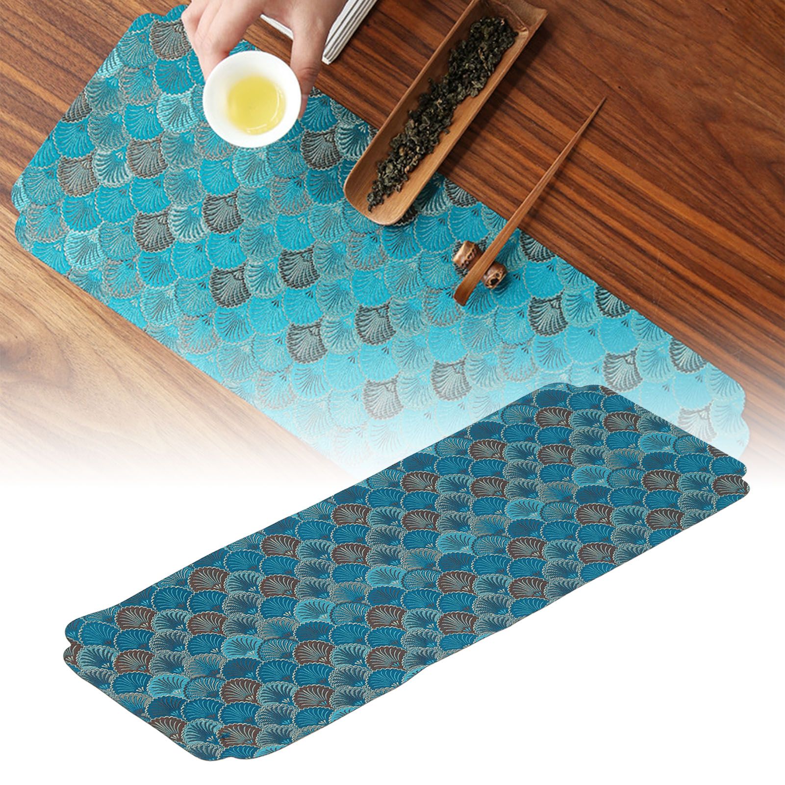 Cup Placemats Chinese Style Knitted Embroidery Tea Set Place Mats for Home view 11