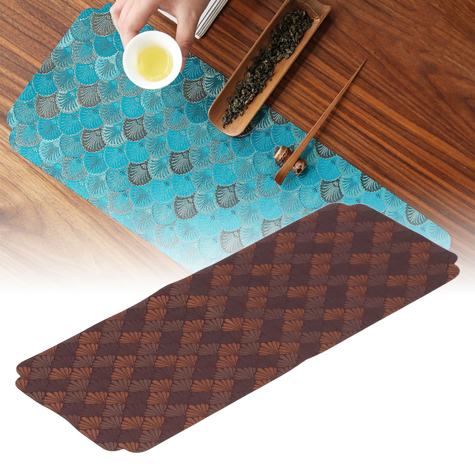 Cup Placemats Chinese Style Knitted Embroidery Tea Set Place Mats for Home view 11