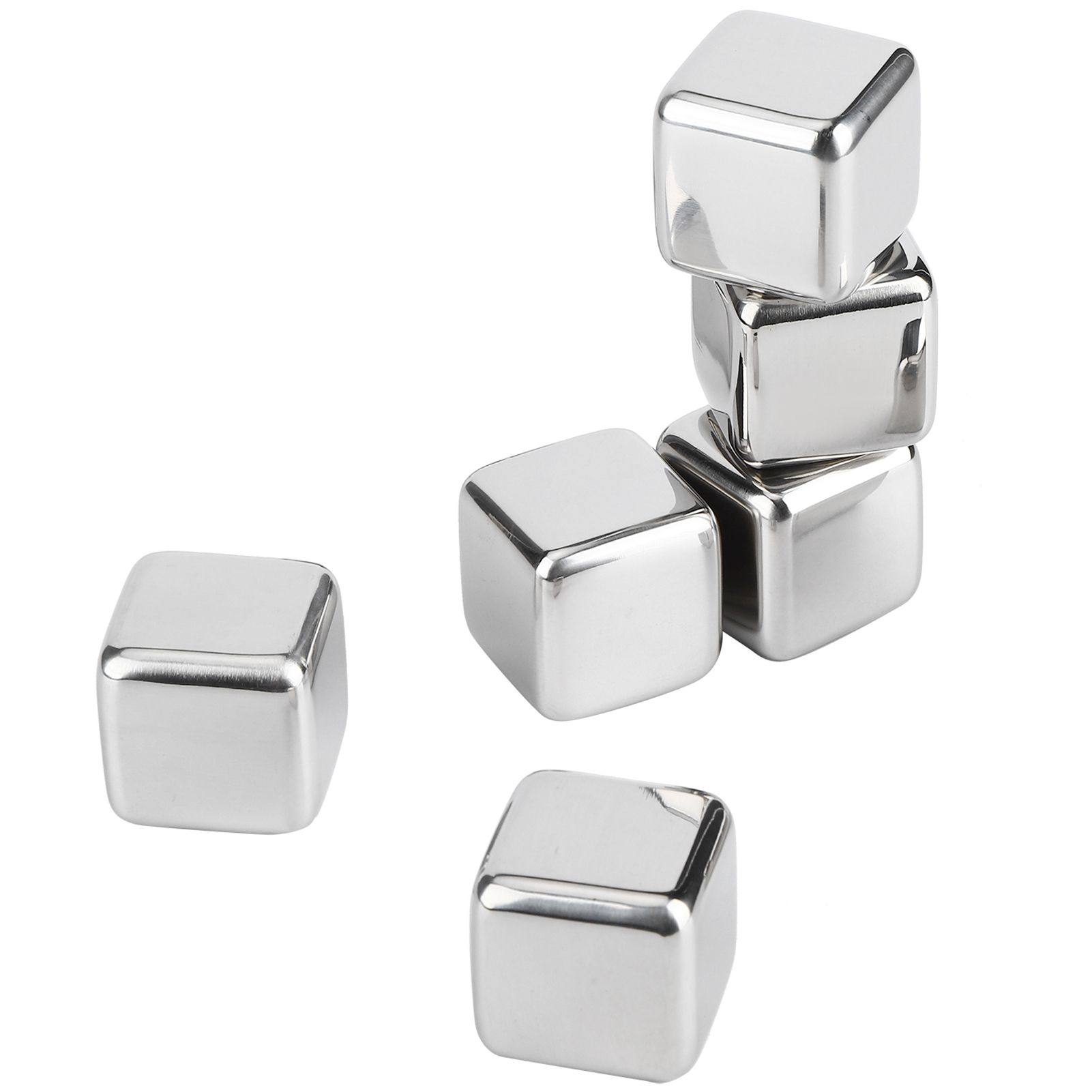 Stainless Steel Ice Cubes Reusable Whiskey Wine Chilling Stones with Ice Tong view 4