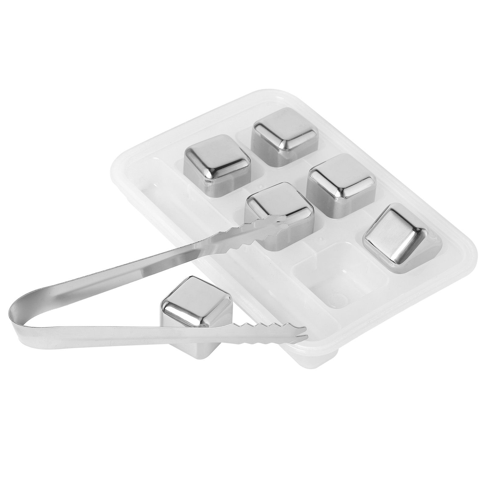 Stainless Steel Ice Cubes Reusable Whiskey Wine Chilling Stones with Ice Tong view 7