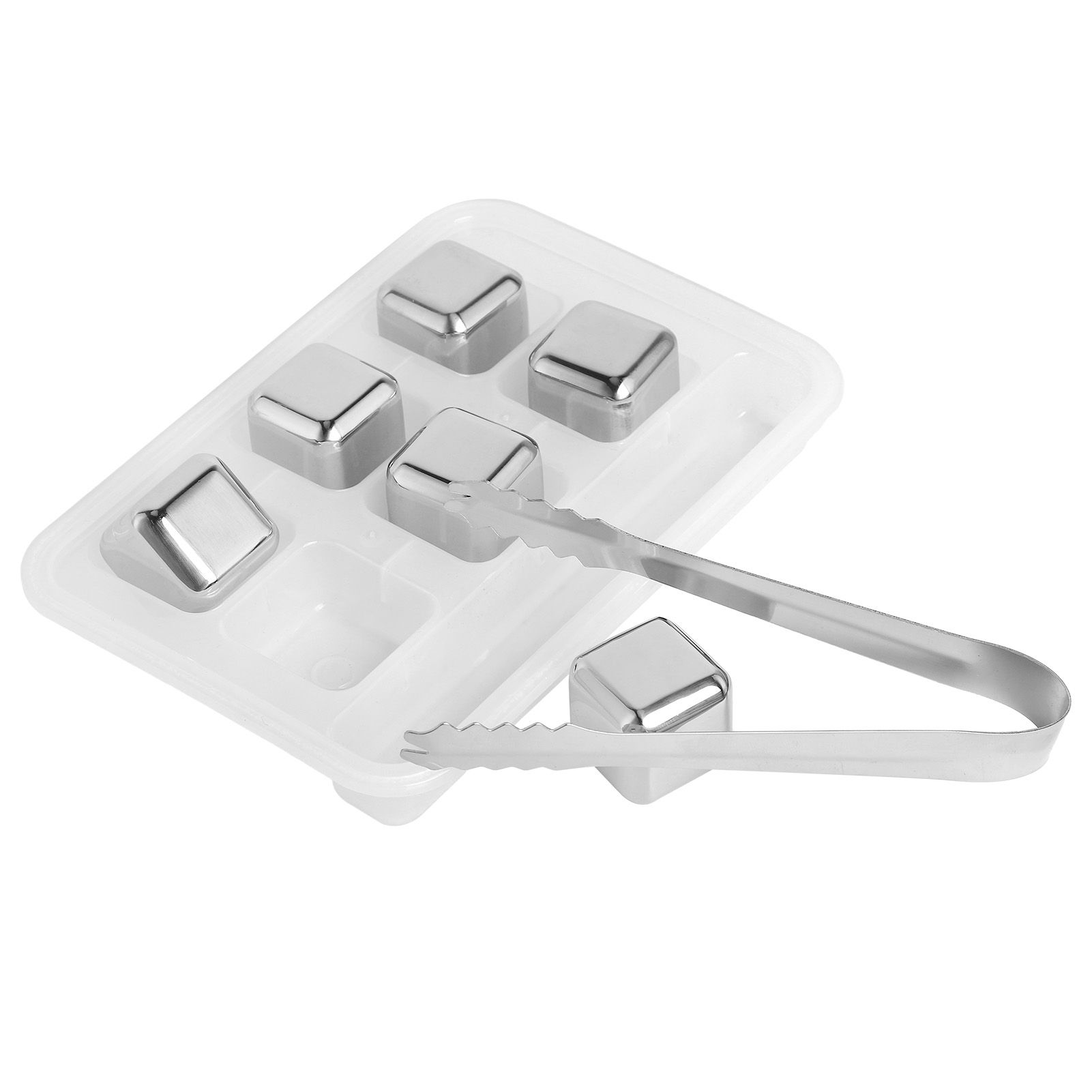 Stainless Steel Ice Cubes Reusable Whiskey Wine Chilling Stones with Ice Tong view 10