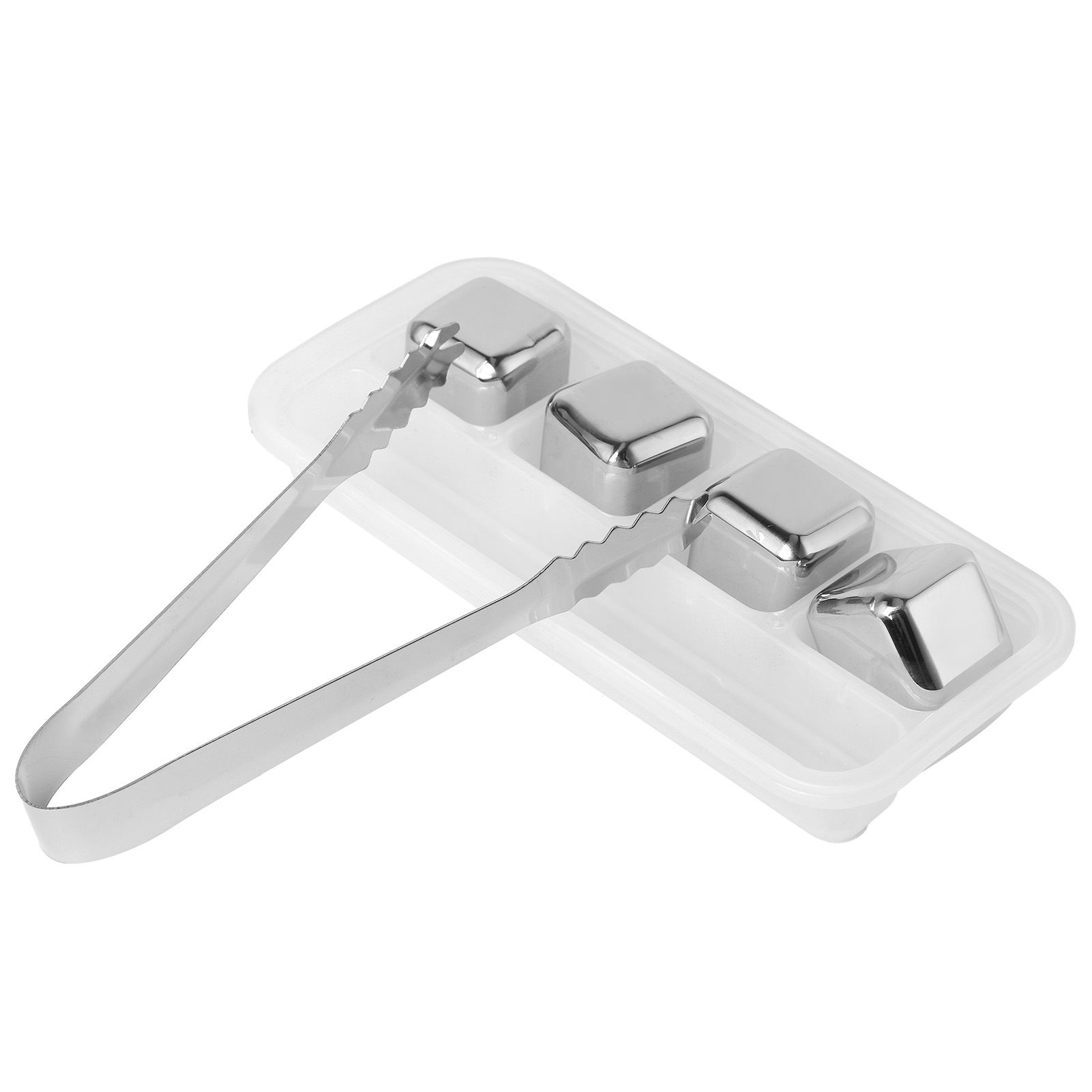 Stainless Steel Ice Cubes Reusable Whiskey Wine Chilling Stones with Ice Tong