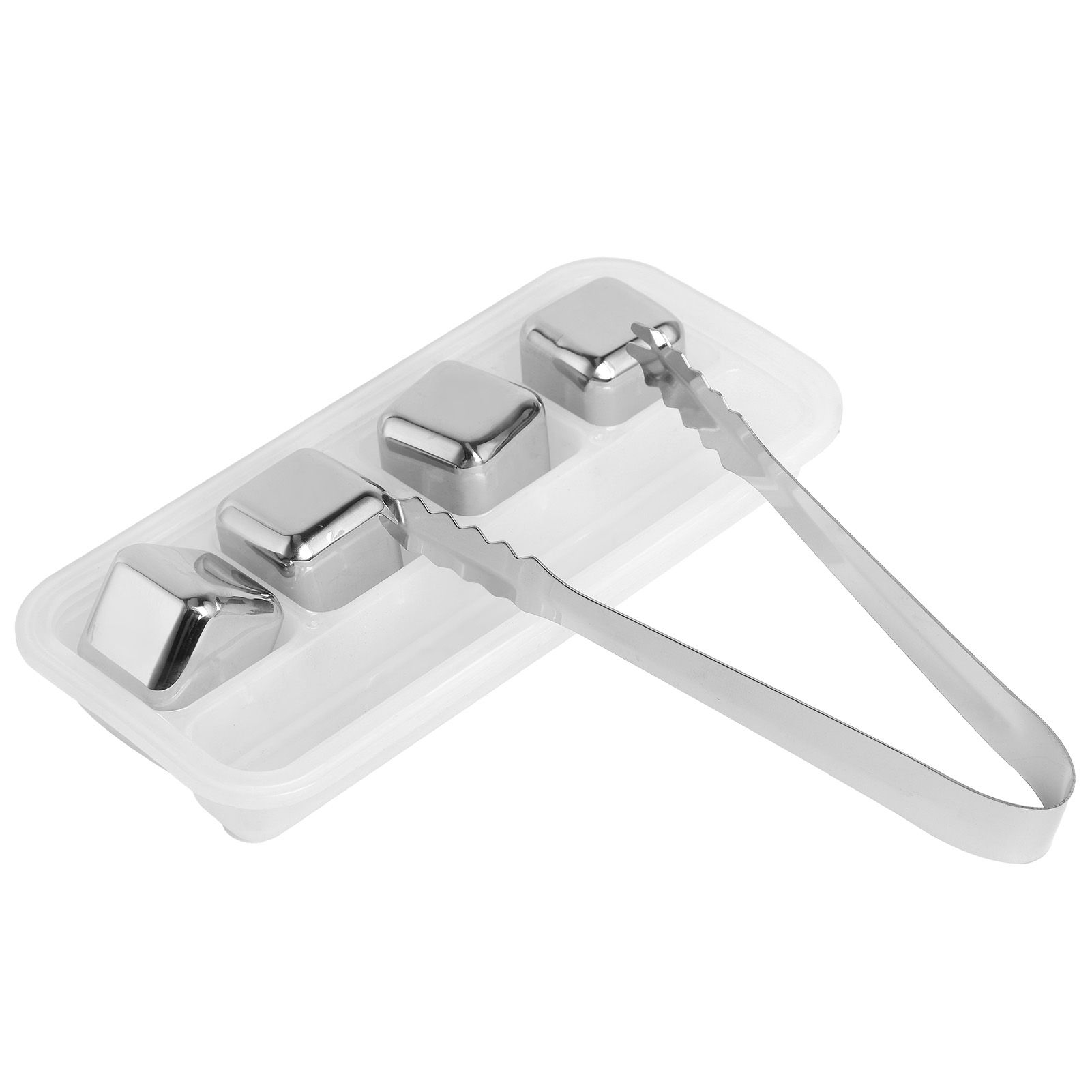 Stainless Steel Ice Cubes Reusable Whiskey Wine Chilling Stones with Ice Tong view 9