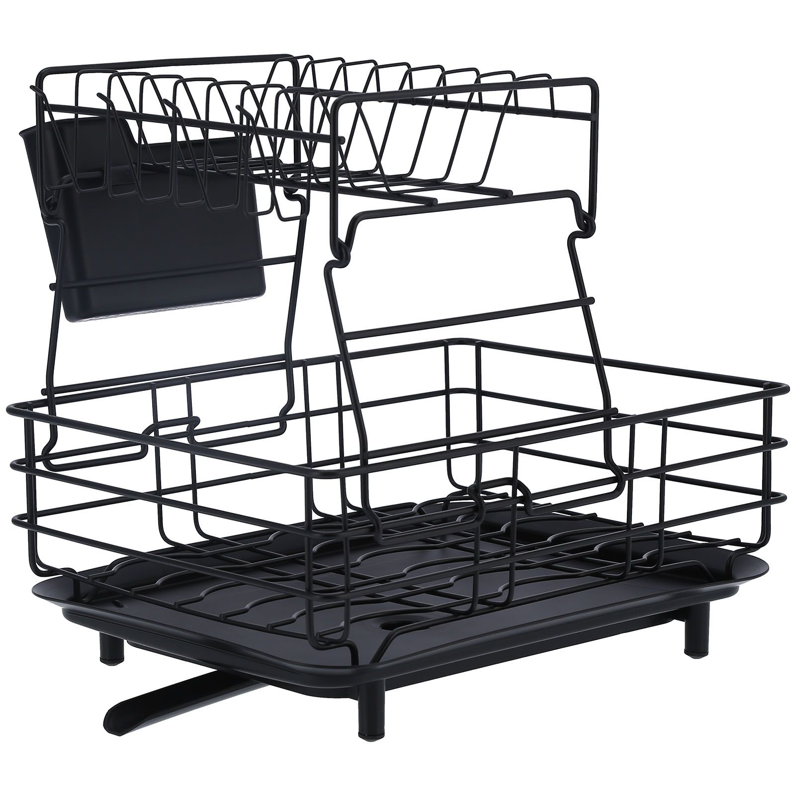 Drain Rack Double Layer Wrought Iron Double Countertop Dish Chopsticks Storage view 2