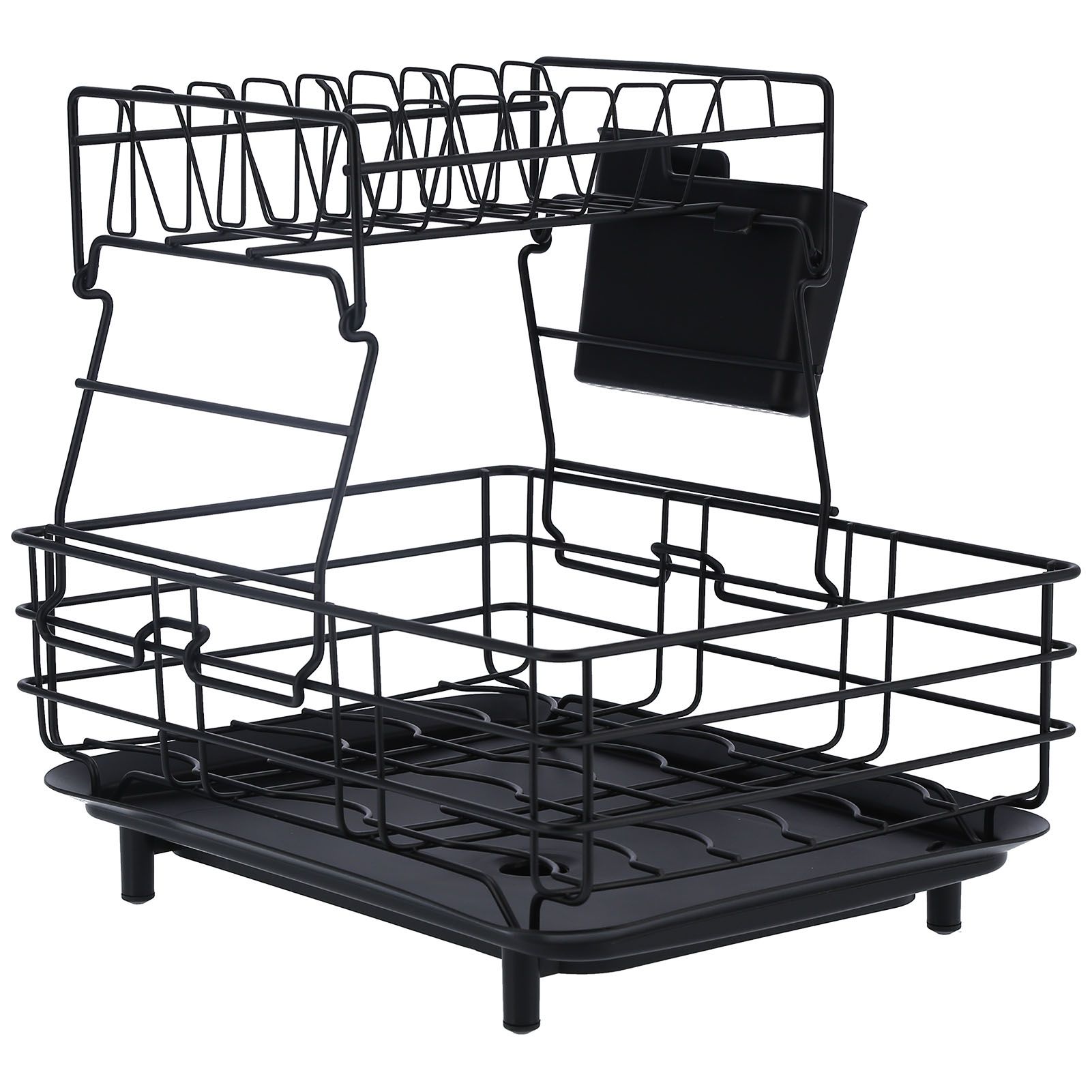 Drain Rack Double Layer Wrought Iron Double Countertop Dish Chopsticks Storage view 3