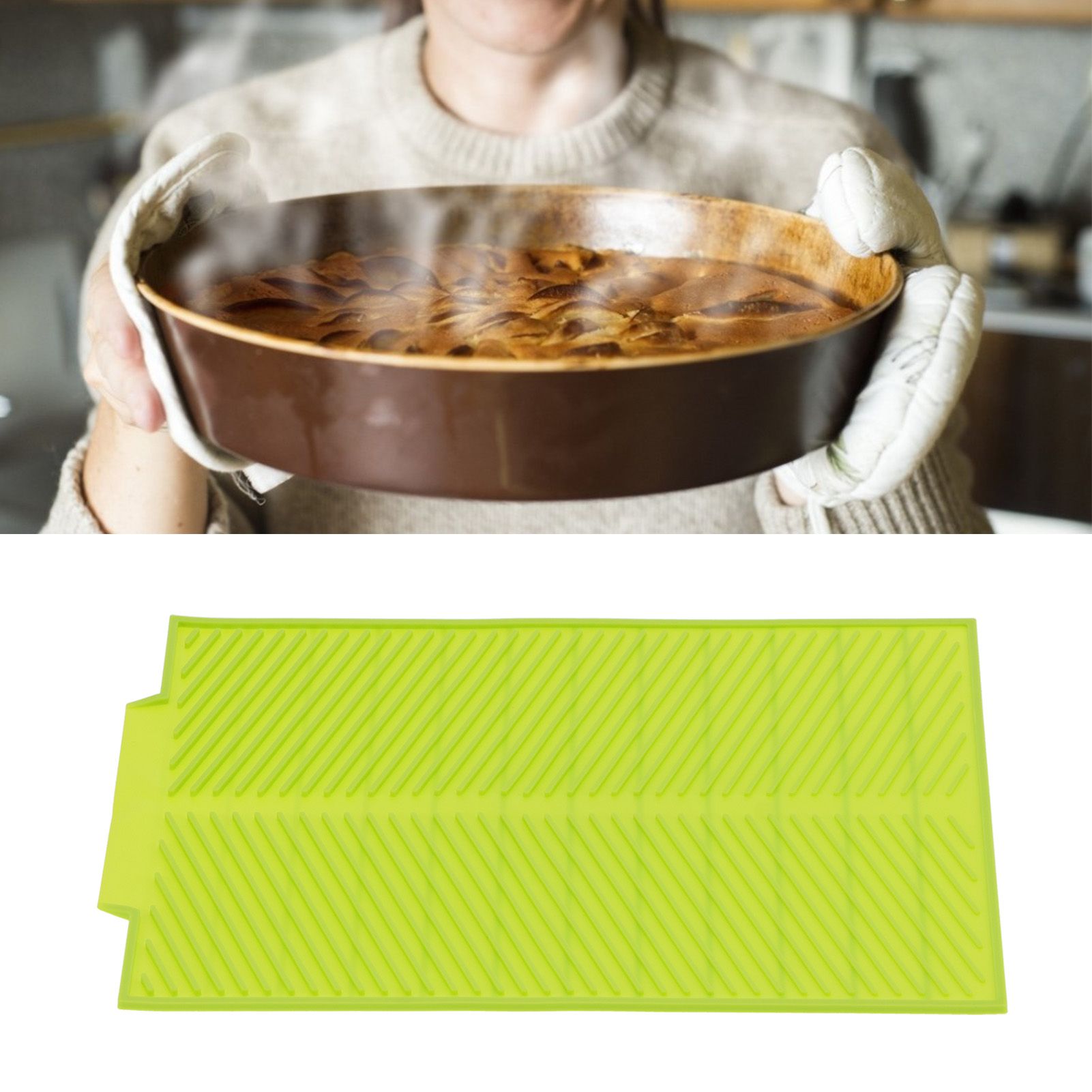 Dish Drying Mat 16.9x13.0in Food Grade Silicone Flexible Durable Collapsible view 12