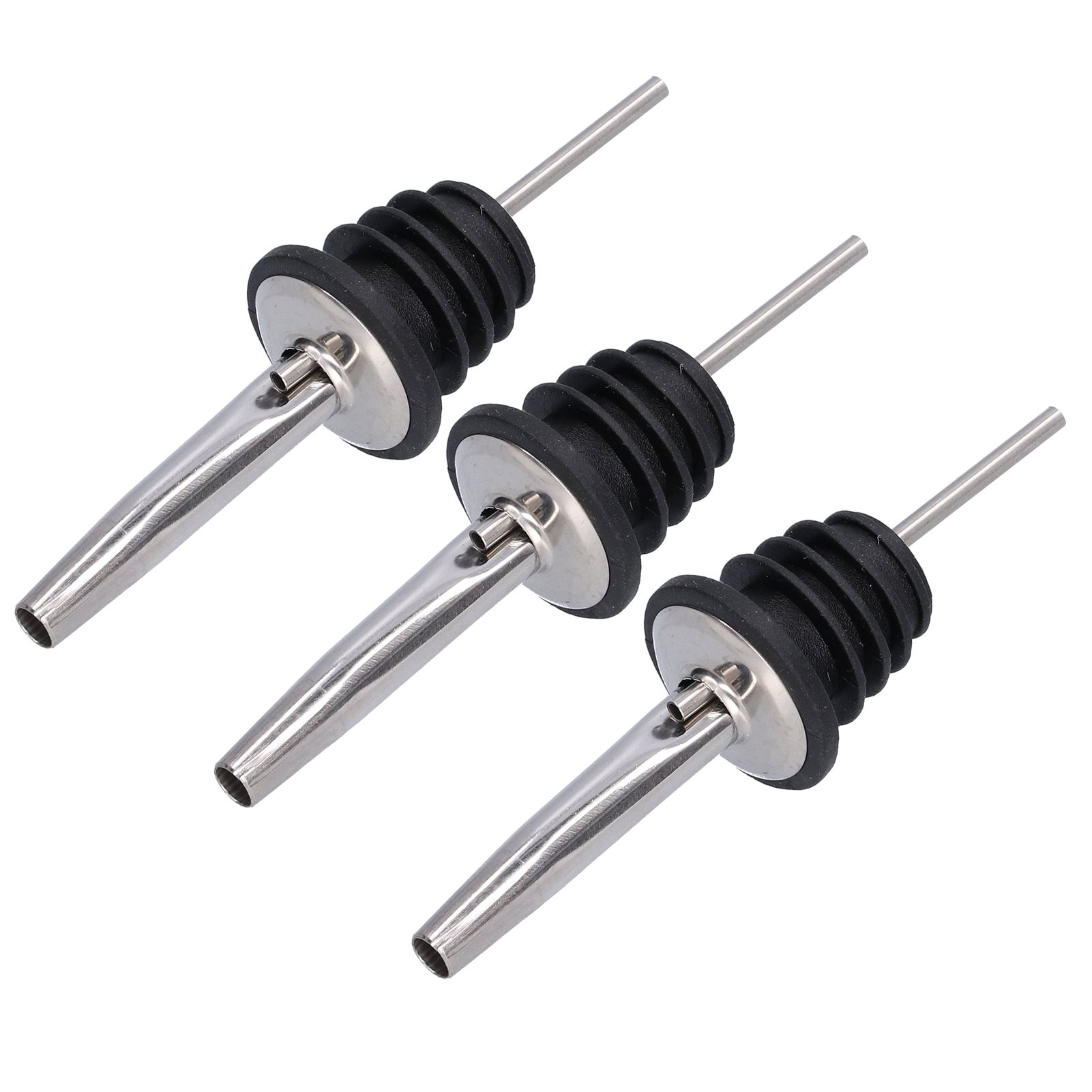 10Pcs Liquor Pourer Stainless Steel Wine Pourer Stopper Bar Tool for Bar Home