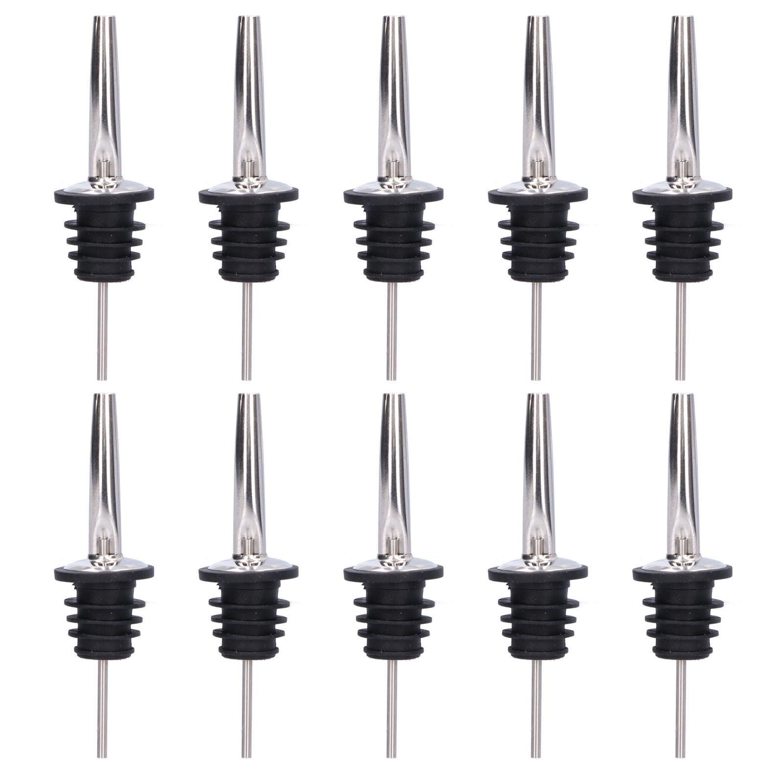 10Pcs Liquor Pourer Stainless Steel Wine Pourer Stopper Bar Tool for Bar Home view 2