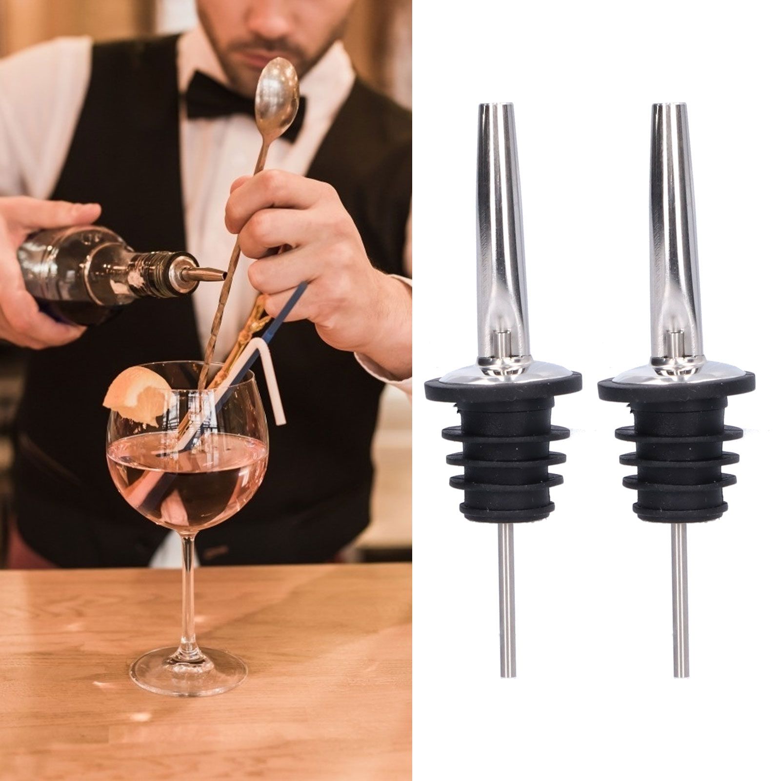 10Pcs Liquor Pourer Stainless Steel Wine Pourer Stopper Bar Tool for Bar Home view 11