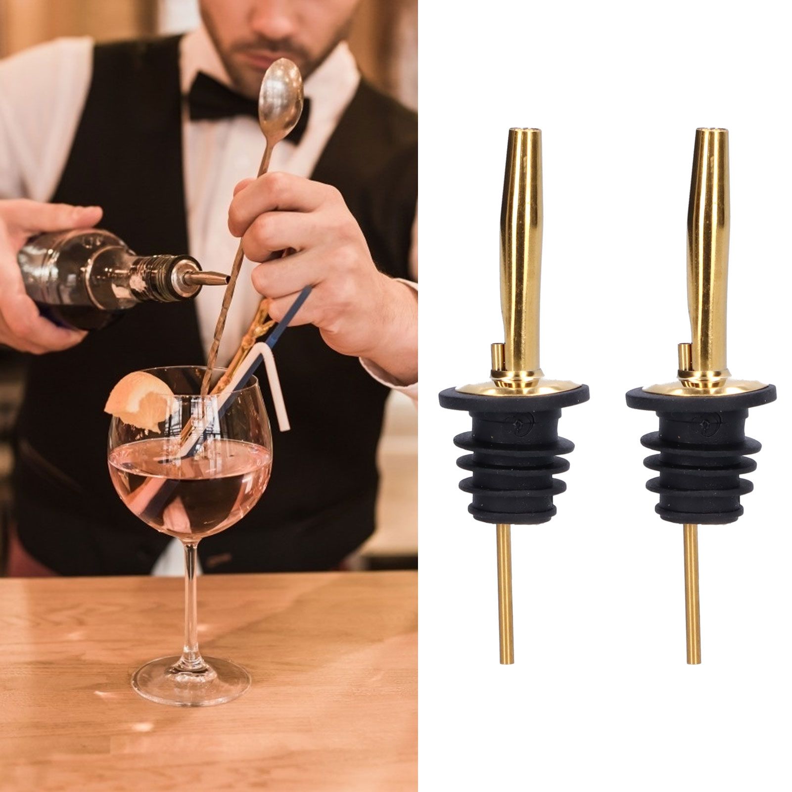 10Pcs Liquor Pourer Stainless Steel Wine Pourer Stopper Bar Tool for Bar Home view 11