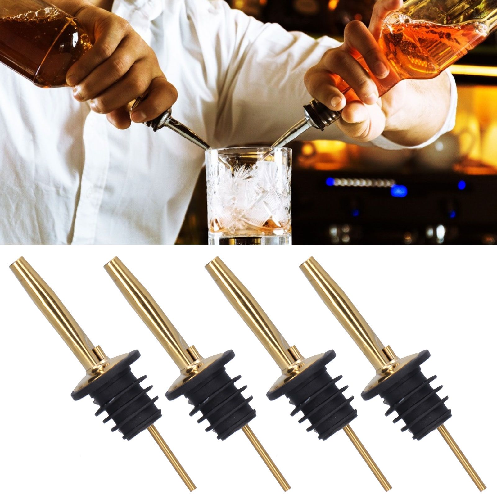 10Pcs Liquor Pourer Stainless Steel Wine Pourer Stopper Bar Tool for Bar Home view 12