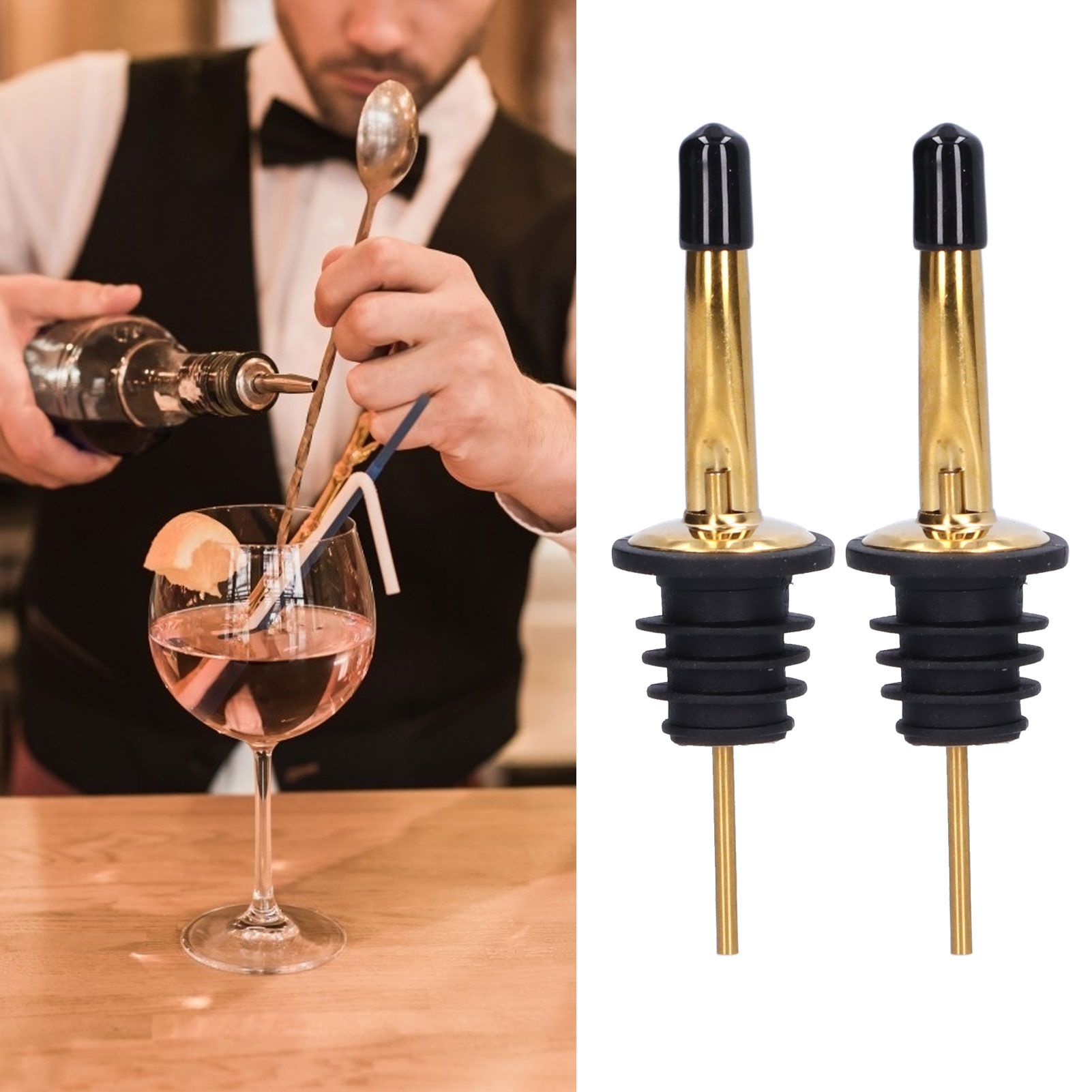 10Pcs Liquor Pourer Stainless Steel Wine Pourer Stopper Bar Tool for Bar Home view 11