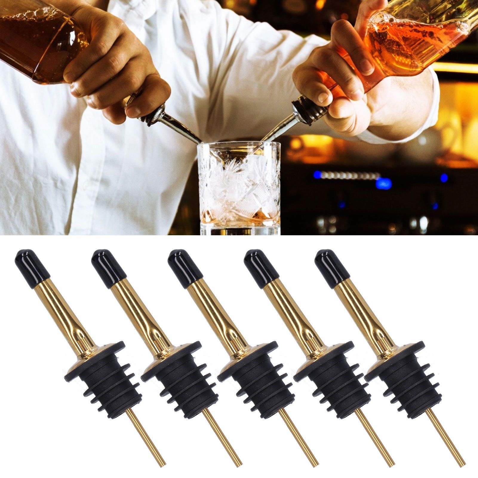10Pcs Liquor Pourer Stainless Steel Wine Pourer Stopper Bar Tool for Bar Home view 12