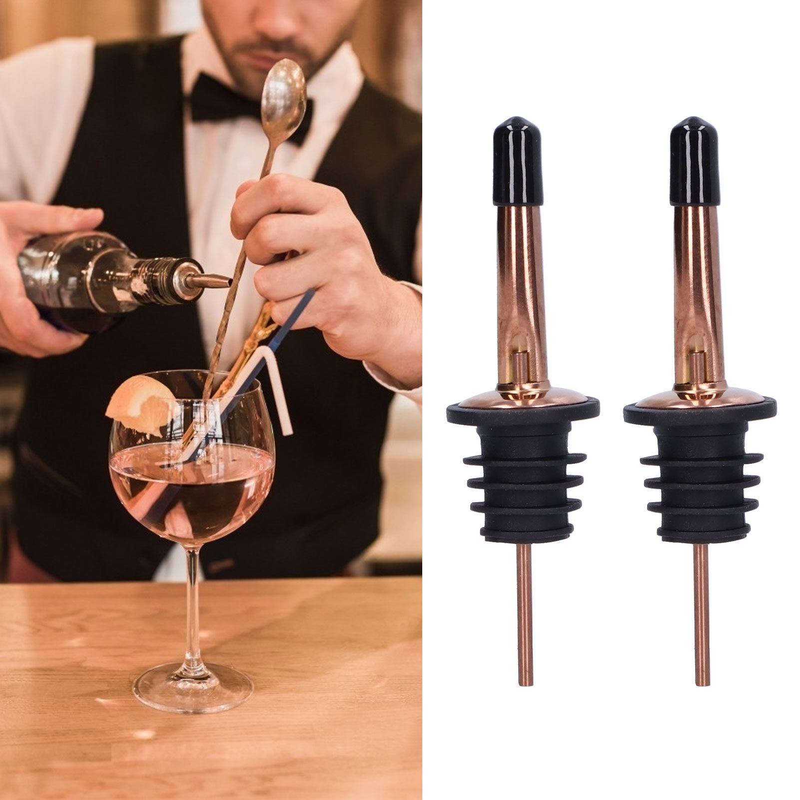 10Pcs Liquor Pourer Stainless Steel Wine Pourer Stopper Bar Tool for Bar Home view 11