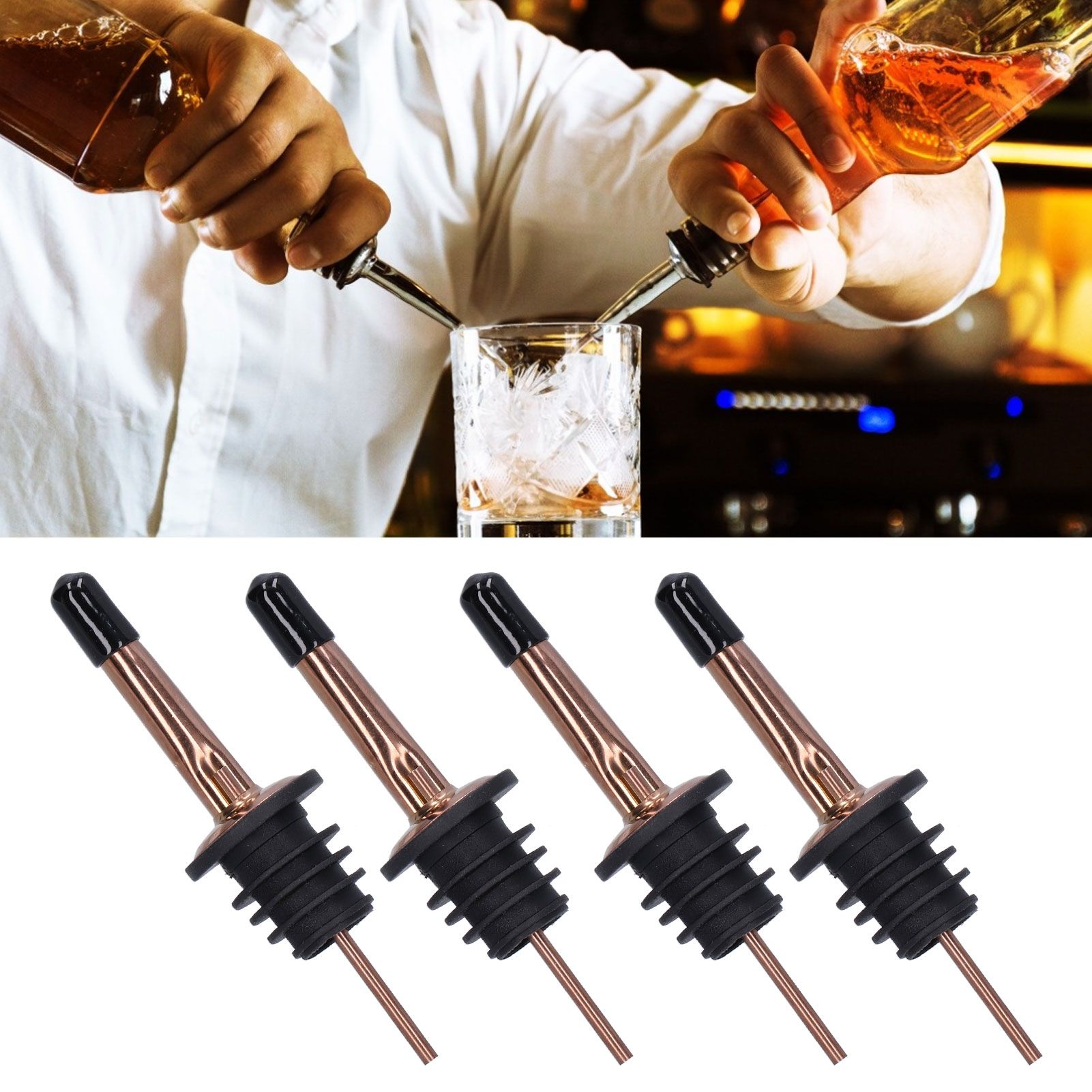 10Pcs Liquor Pourer Stainless Steel Wine Pourer Stopper Bar Tool for Bar Home view 12