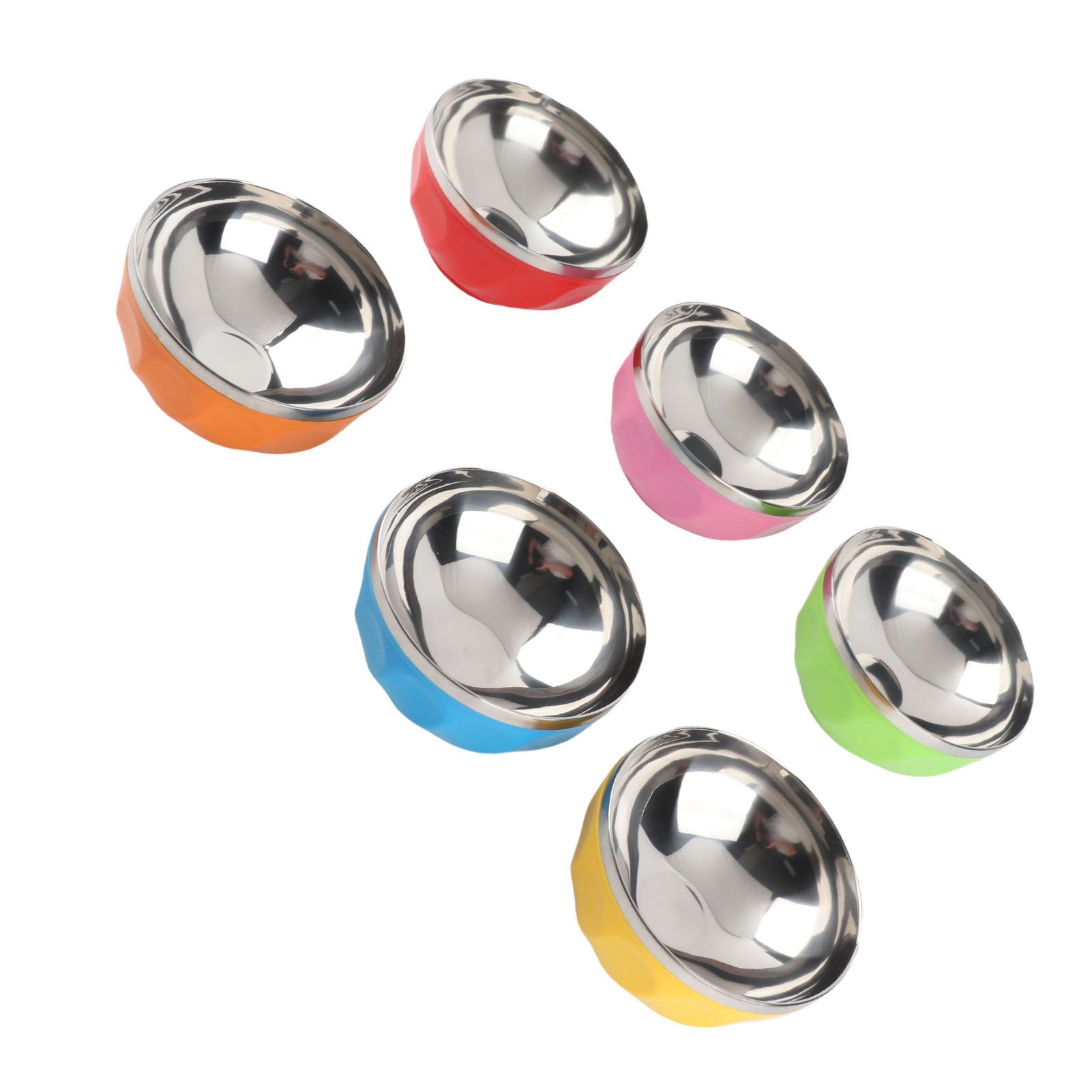 6Pcs set Color Stainless Steel Bowl Heat Insulation Salad Noodles Bowl for view 10