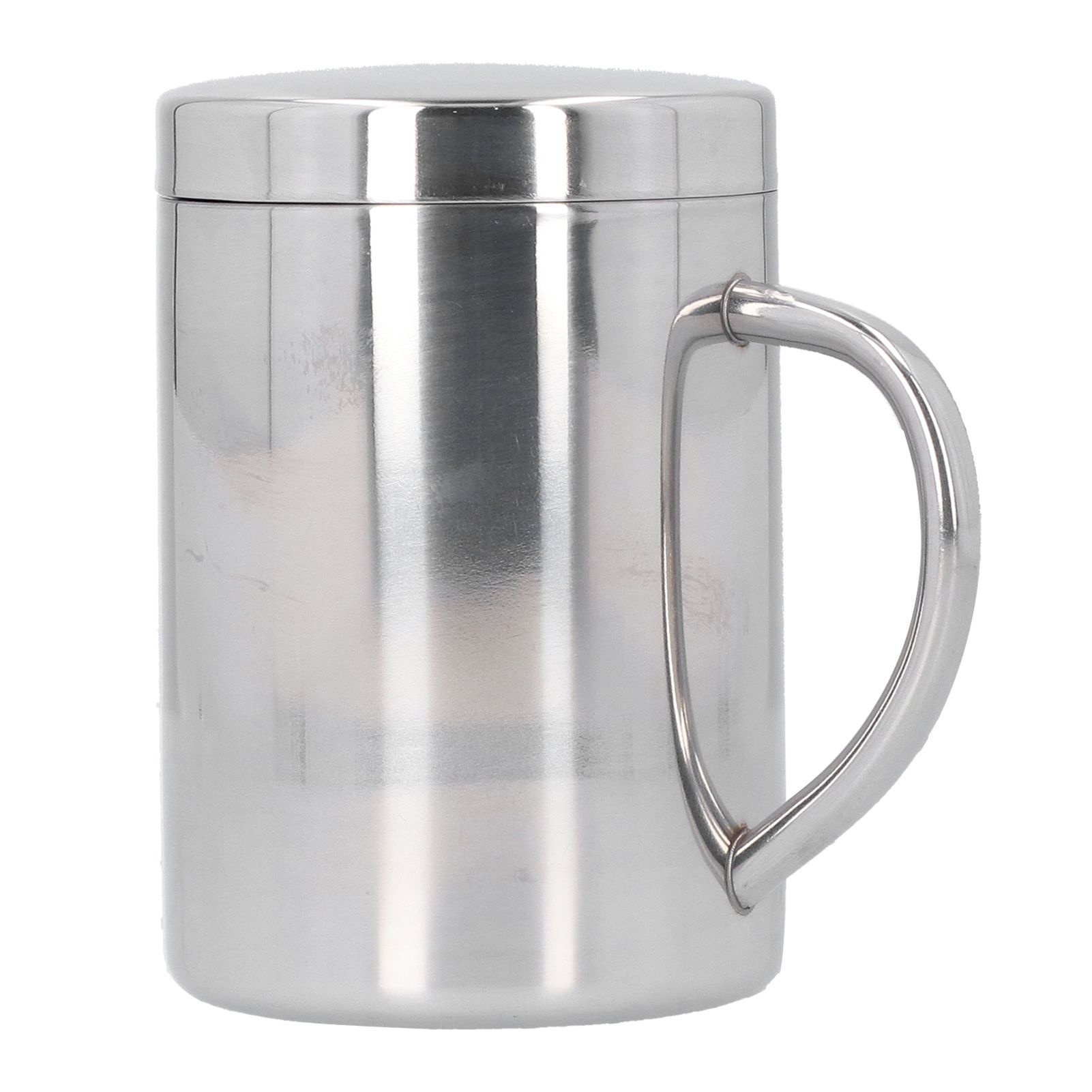 Stainless Steel DoubleLayer Coffee Cup with Handle Children's Cup with Lid view 2