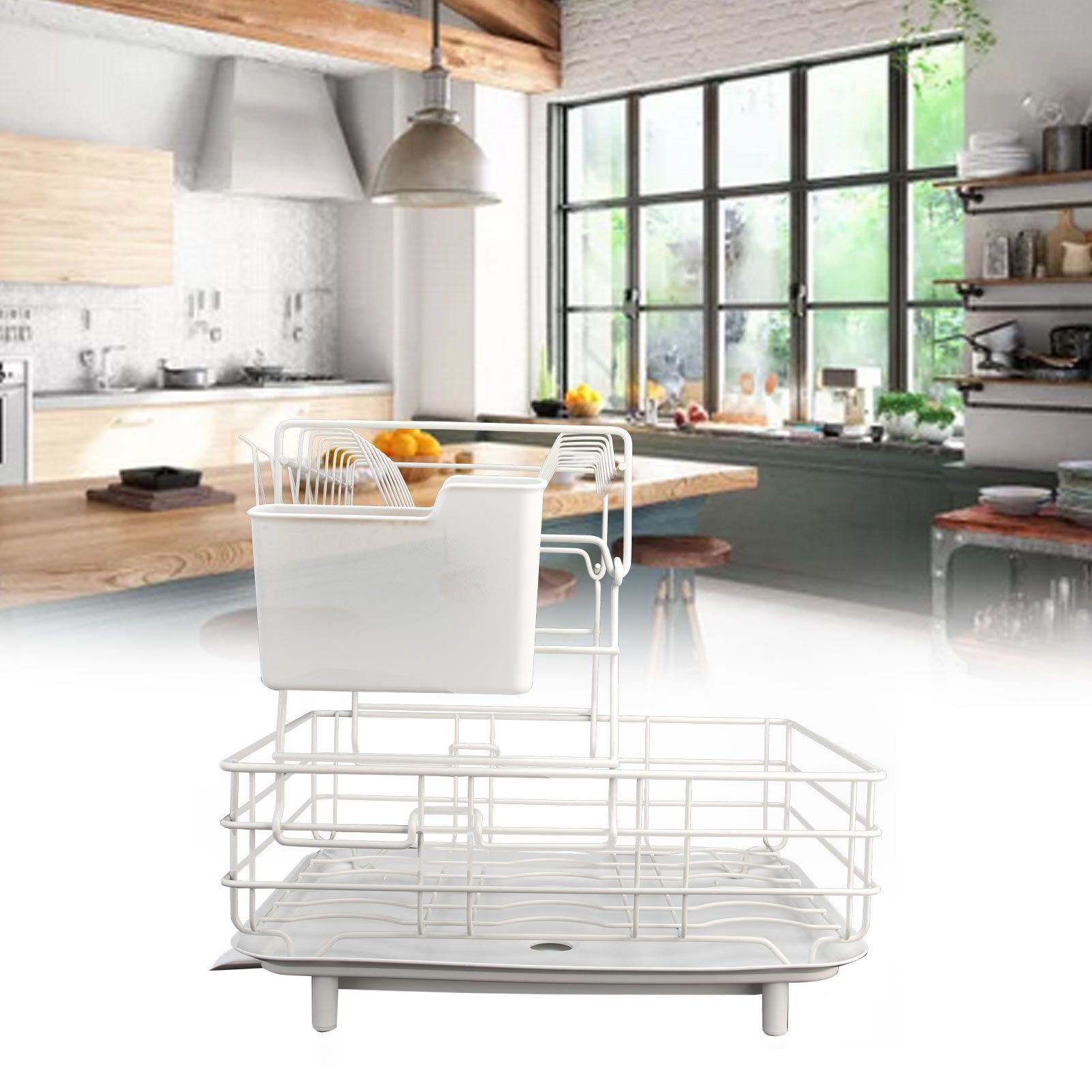 Drain Rack DoubleLayer Dish Rack Countertop Tableware Chopstick Holder for Kitchen view 11