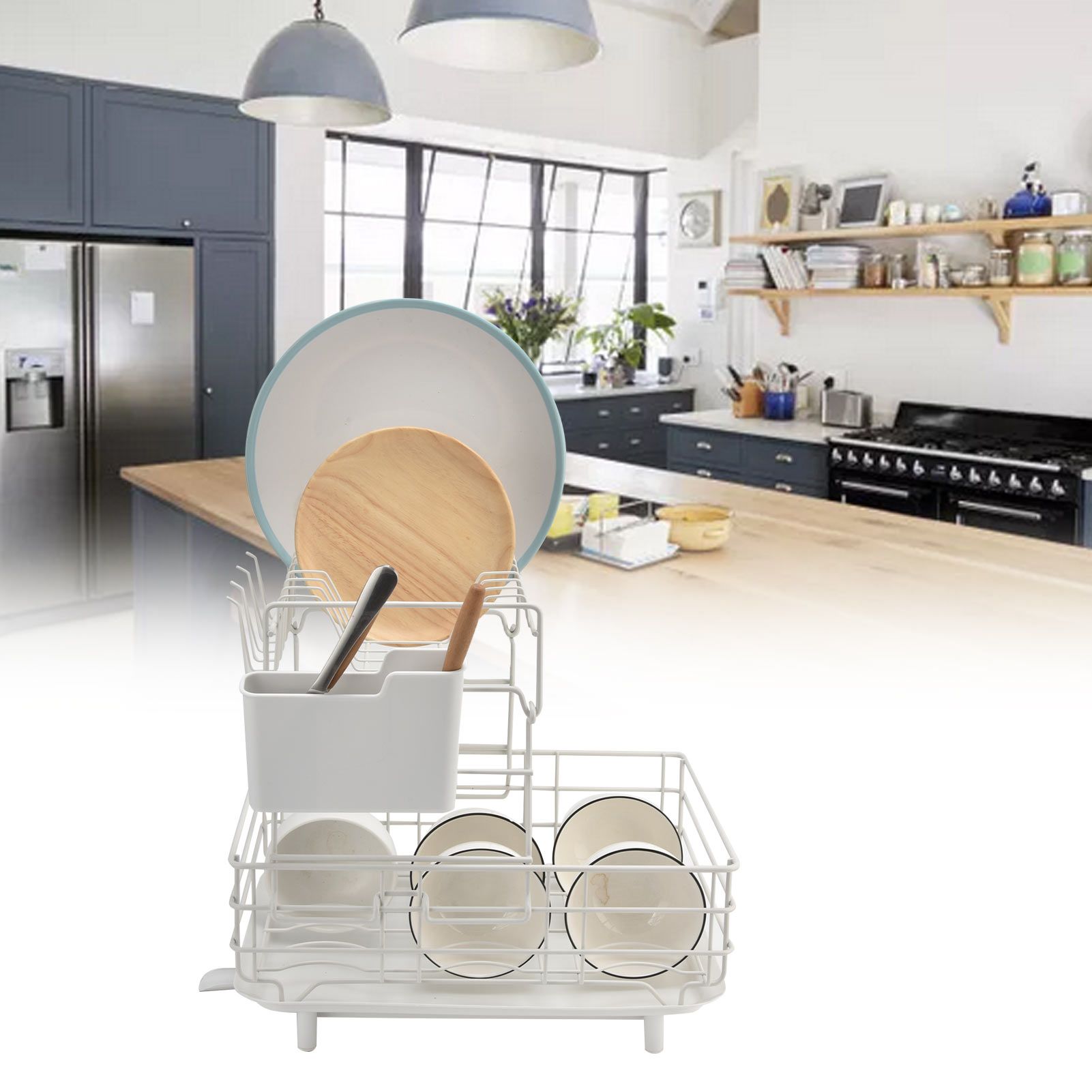 Drain Rack DoubleLayer Dish Rack Countertop Tableware Chopstick Holder for Kitchen view 12