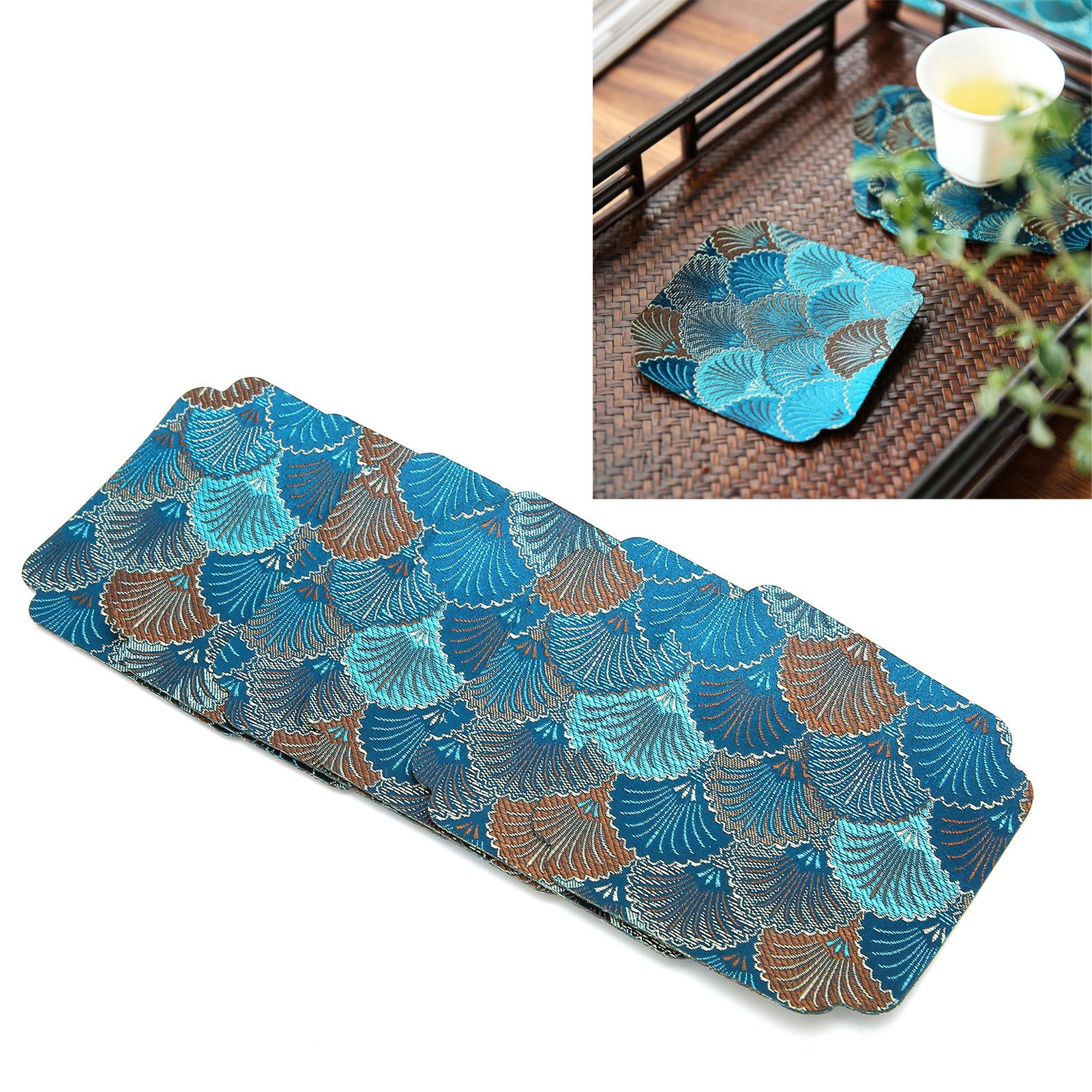6PCS Japanese Style Embroidered Coaster Heat Insulated Cup Pad Mat Placemat view 11